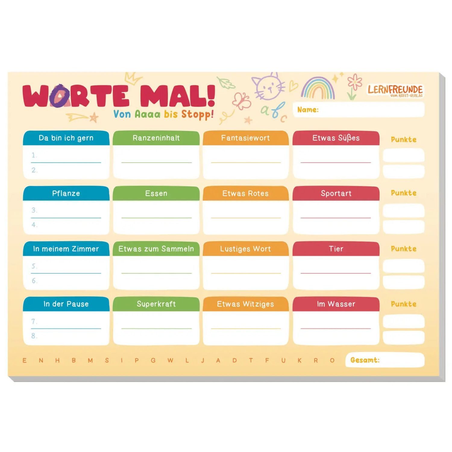 Häfft Spiel Spiele-Block Worte mal - Von Aaa bis Stopp A5