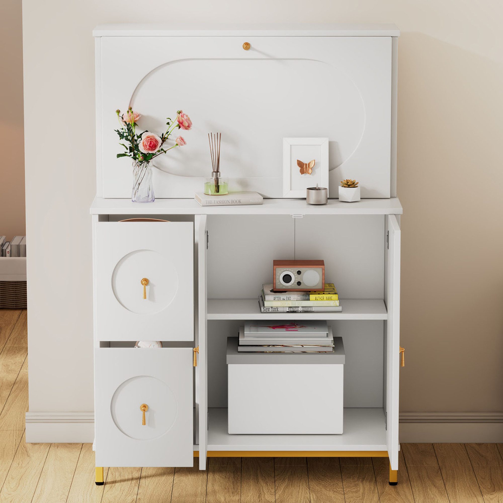 OKWISH Schreibtisch Computertisch,Multifunktional mit Stauraum (Schreibtisc günstig online kaufen