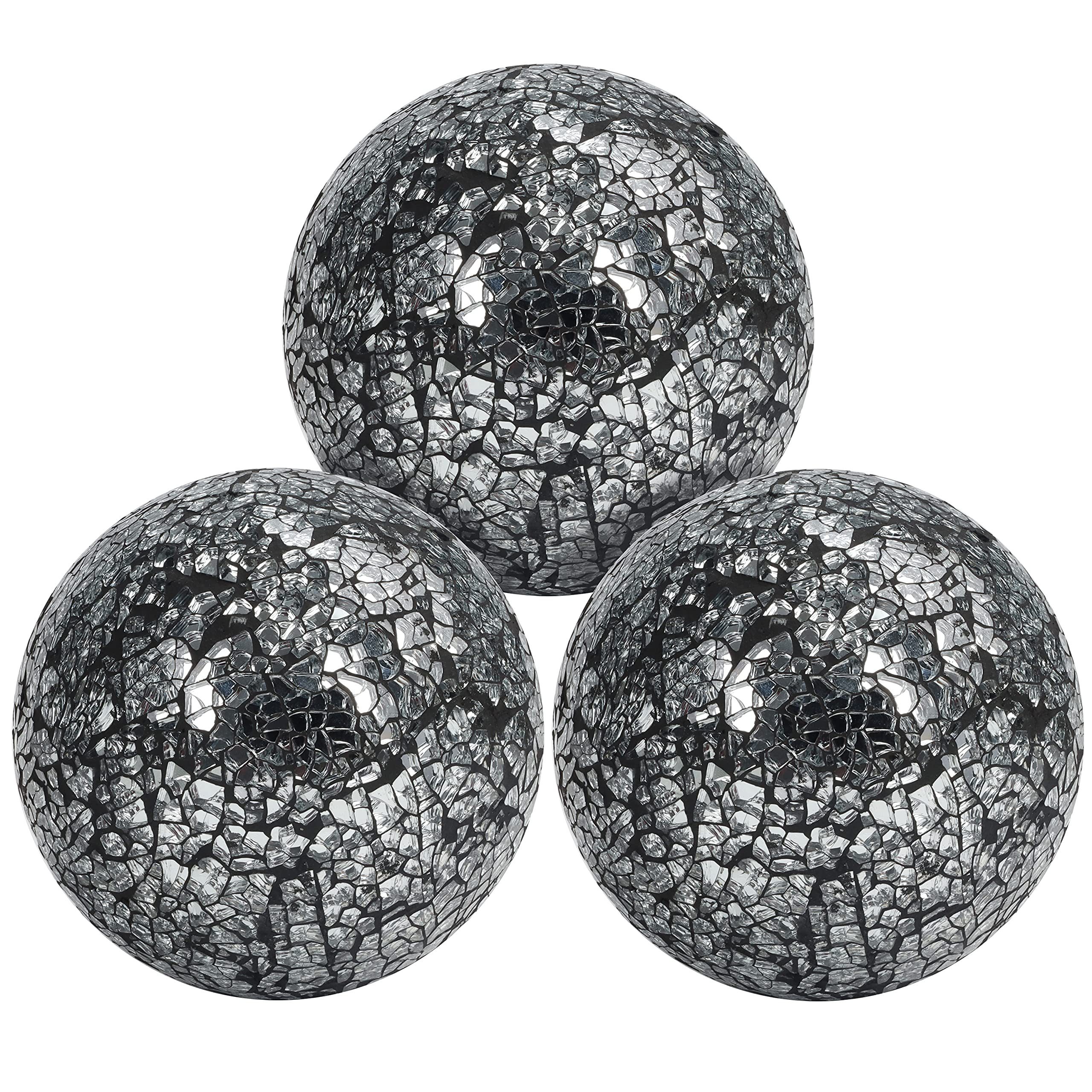 Dekoobjekt Silver Decor Balls (3-Pack) - 10 cm Diameter