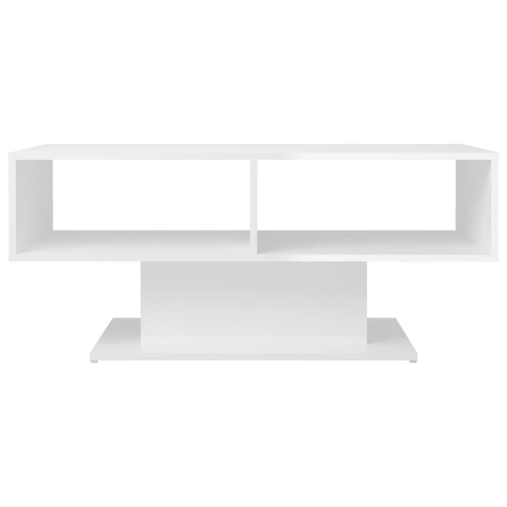 Holzwerkstoff vidaXL Hochglanz-Weiß Couchtisch Couchtisch Hochglanz-Weiß | Hochglanz-Weiß (1-St) 103,5x50x44,5 cm