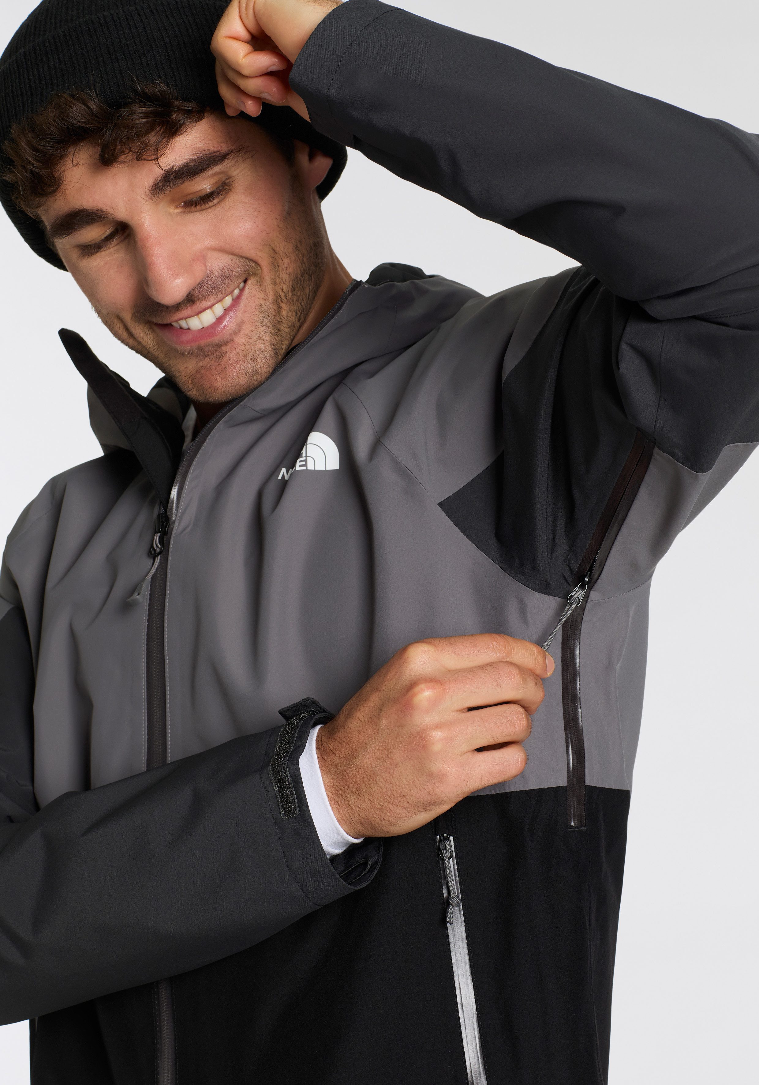 The North Face Funktionsjacke M LIGHTNING ZIP-IN JACKET mit verstellbarer Kapuze, mit Reißverschlusstaschen, pflegeleicht