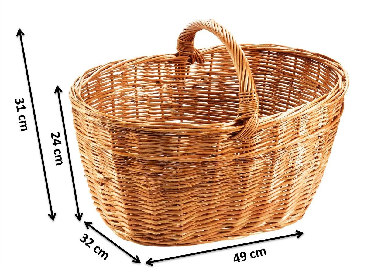 Kobolo Einkaufskorb Autokorb aus gekochter Weide oval, 30,1 l – Bild 5 von 5