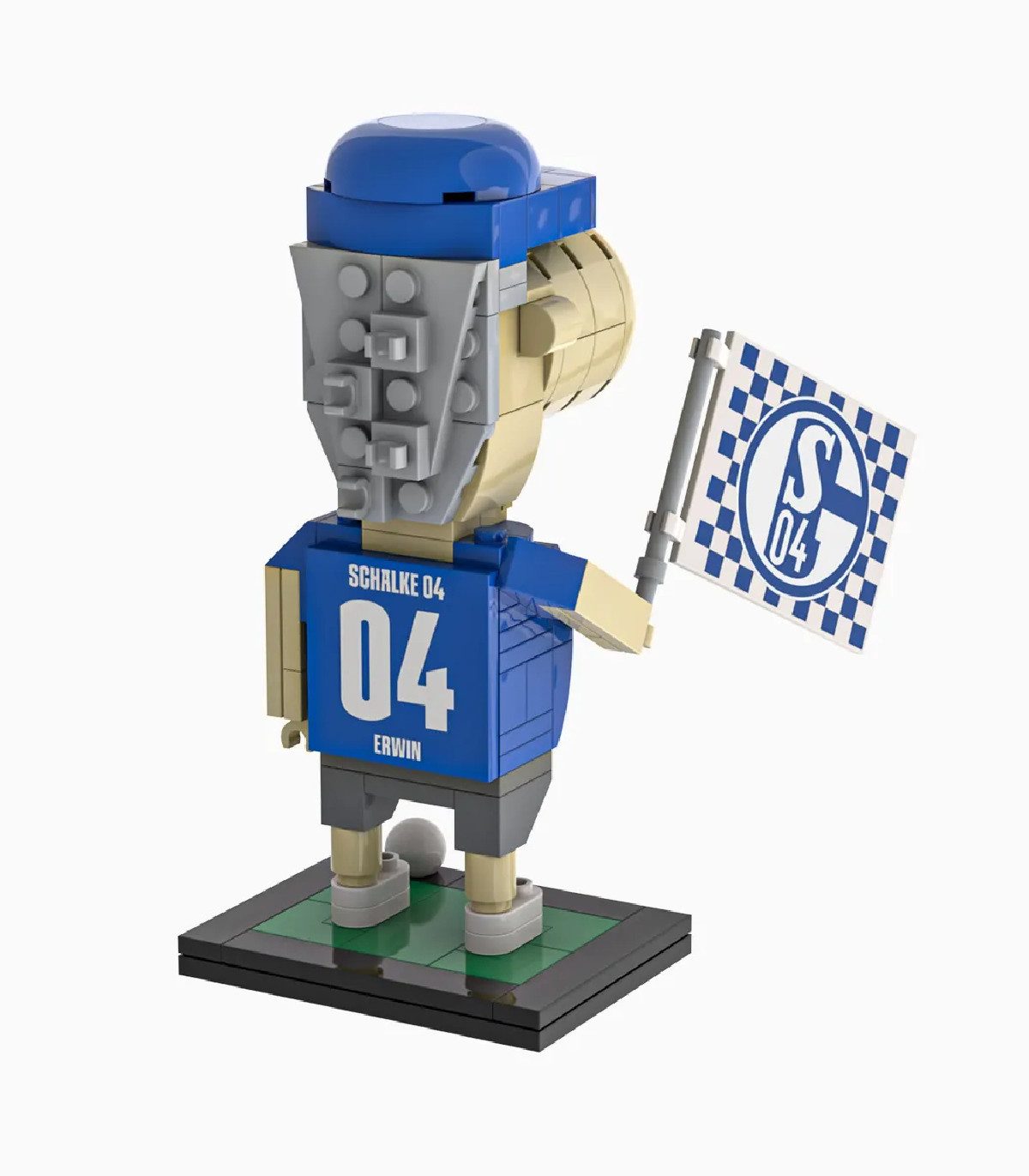 BRYX FC Schalke 04 Maskottchen Erwin Konstruktionsspielsteine, (123 St), Maskottchenfigur mit 123 Teilen