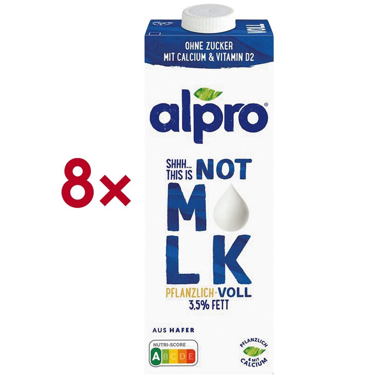 Alpro Pflanzenmilch This is not M*LK 3,5% Fett, 8x 1 Liter, Haferdrink 3,5 % Fett