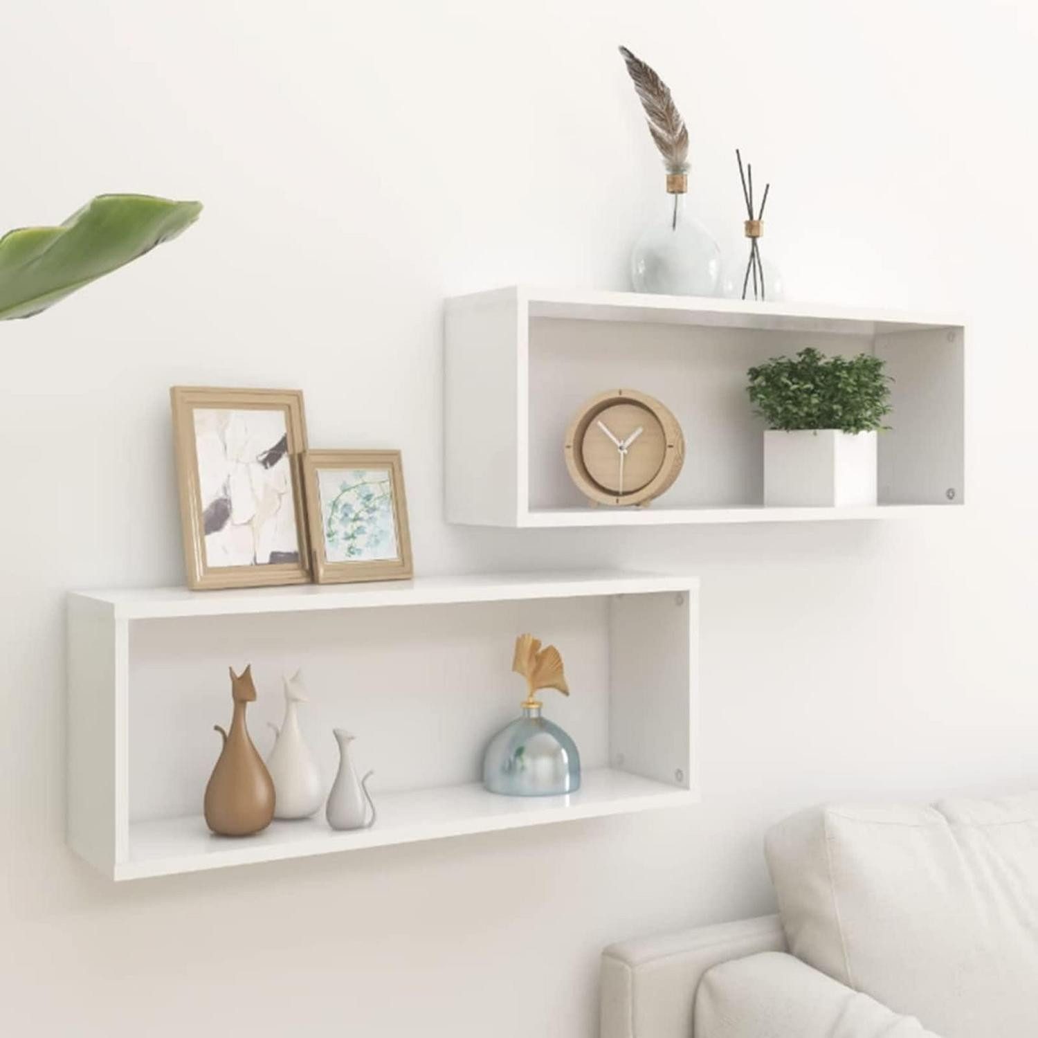 LuxusKollektion Regalwürfel Würfelregal 2er-Set Weiß, 2-tlg.