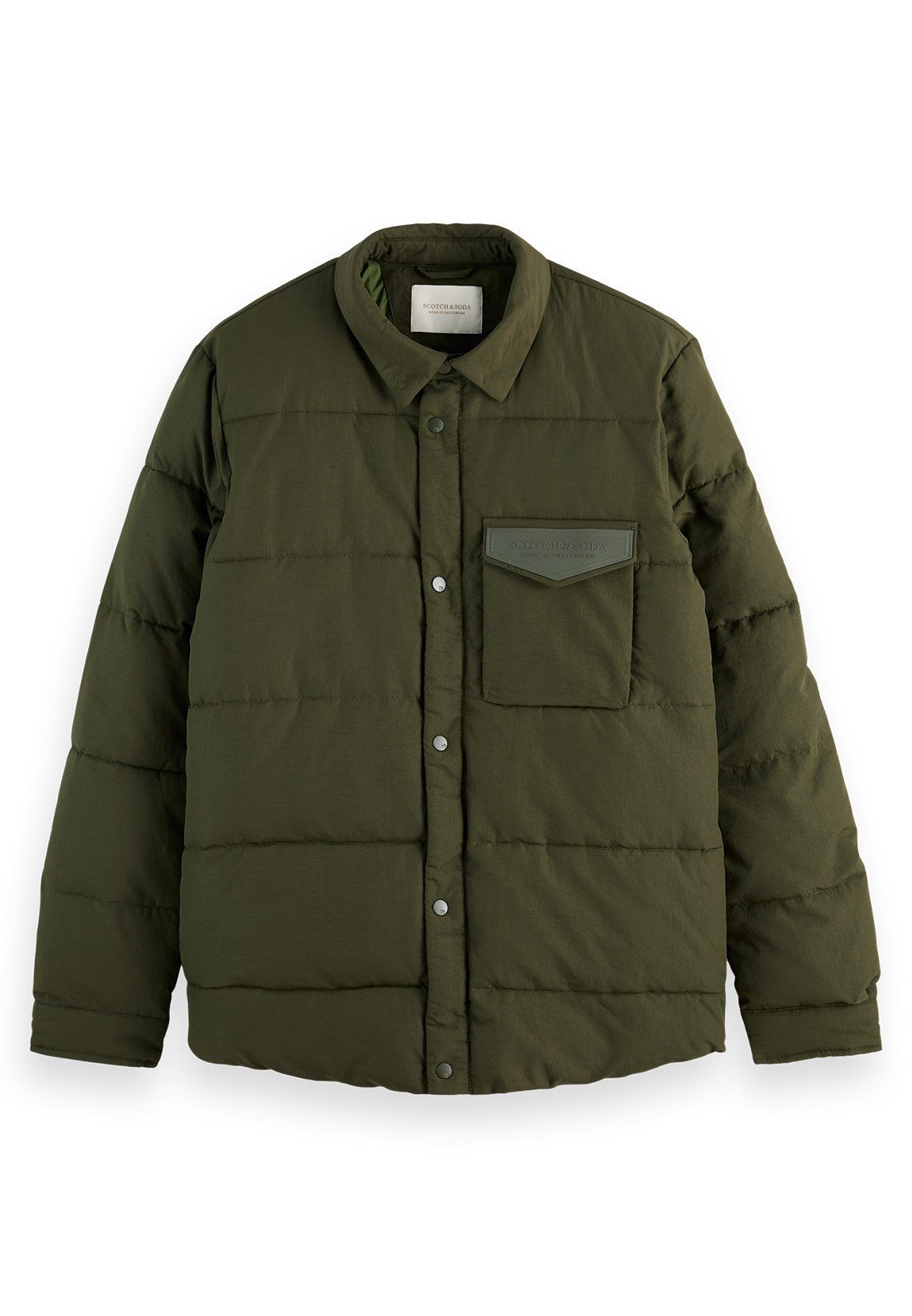 Steppjacke Scotch & Soda Herren Jacke SHIRT-JACKET 163254 Utility Green Khaki