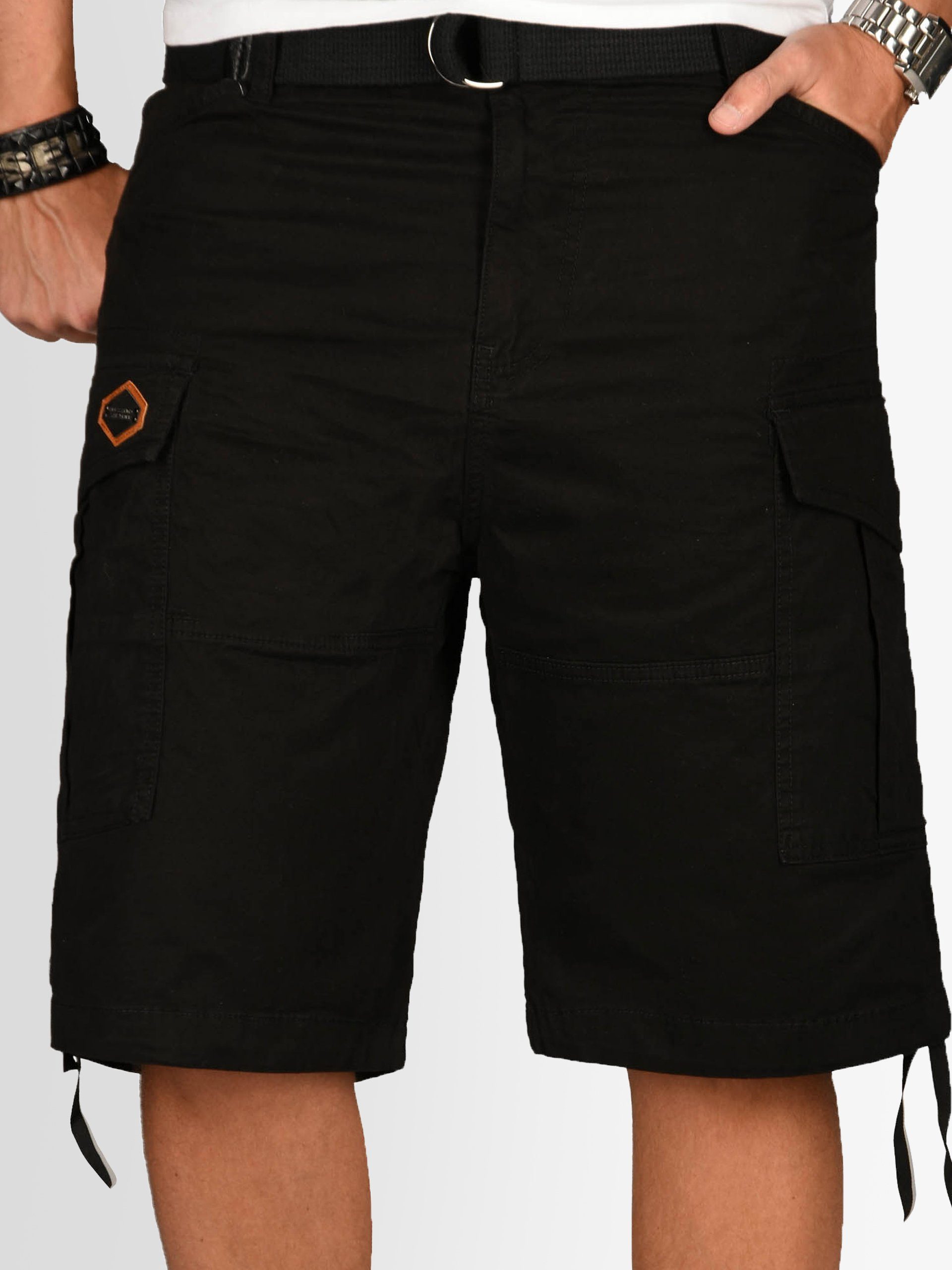 Alessandro Salvarini Cargoshorts ASLeon inklusive passendem Gürtel Schwarz | Cargoshorts