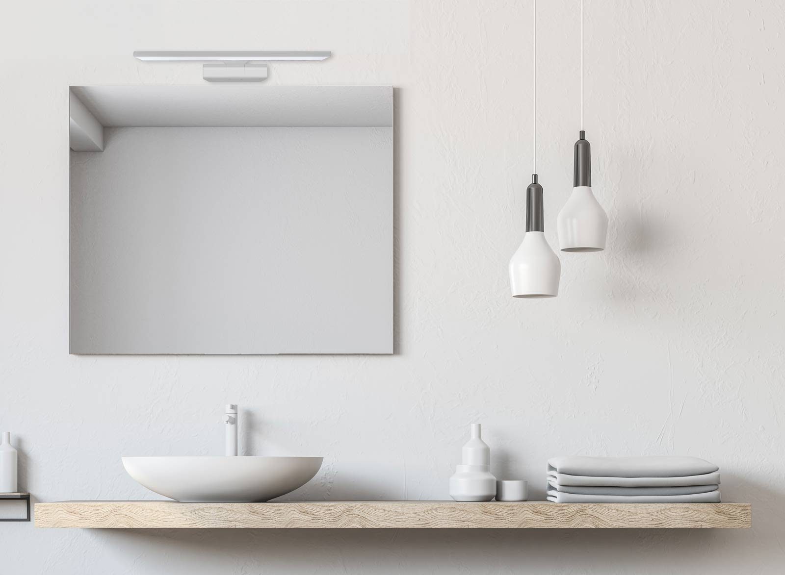 SEBSON Spiegelleuchte LED Spiegelleuchte 40cm IP44, Wandmontage, 8W 630lm neutralweiß