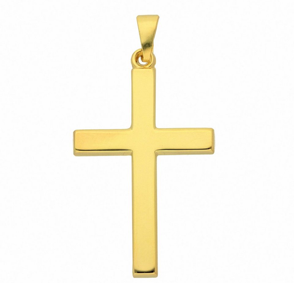Adelia´s Kette mit Anhänger 585 Gold Kreuz Anhänger, Schmuckset - Set mit  Halskette