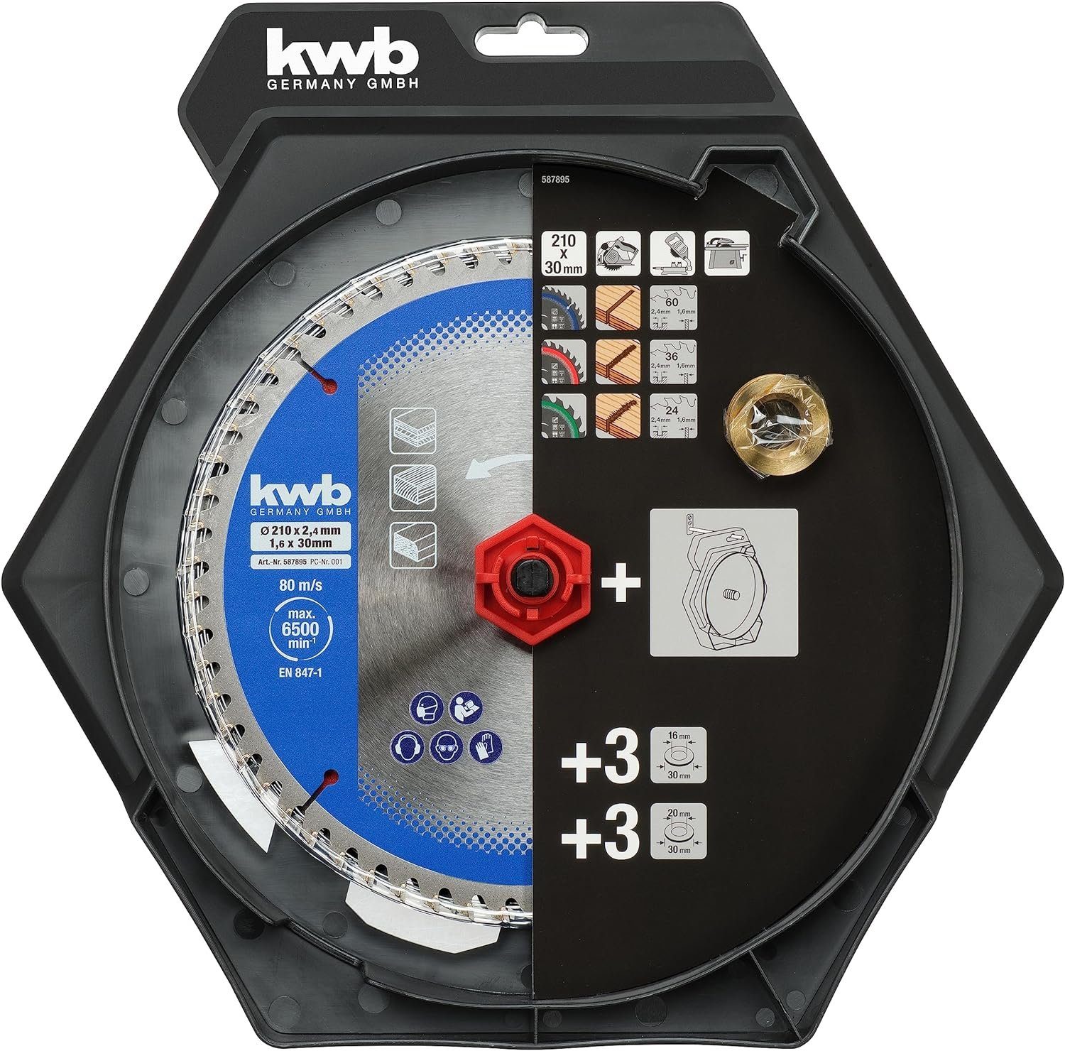 kwb Kreissägeblatt, Kreissägeblattsatz 3t 210x30mm günstig online kaufen