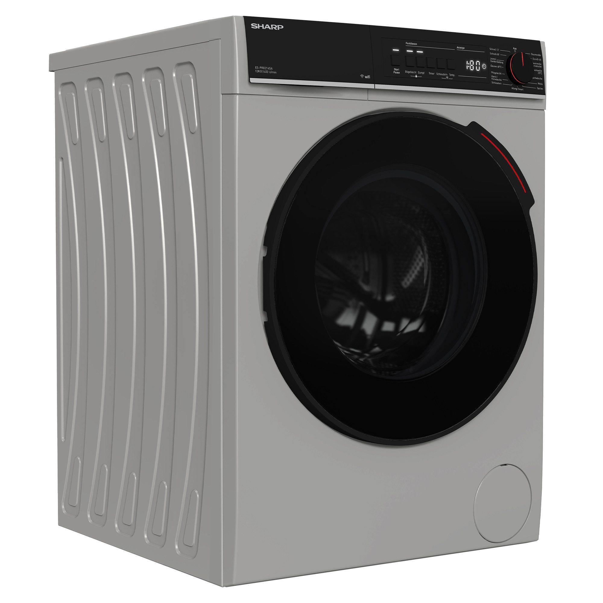 Sharp Waschmaschine ES-PRO214SA-DE, 12 kg, 1400 U/min, AllergySmart, Dampf, WIFI Steuerung per App, 12 kg