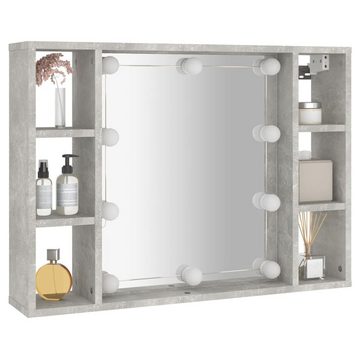 vidaXL Badezimmerspiegelschrank Spiegelschrank mit LED Betongrau 76x15x55 cm (1-St)