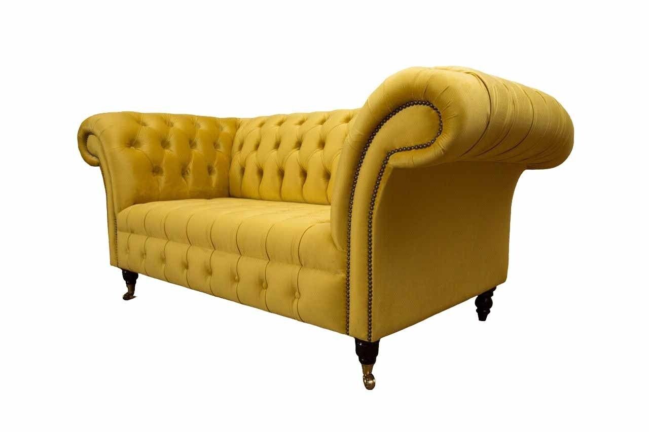Sitzer Couchen Gelb, Europe Couch Sofa Sitz Wohnzimmer Sofa 2 Polster Made Chesterfield JVmoebel In