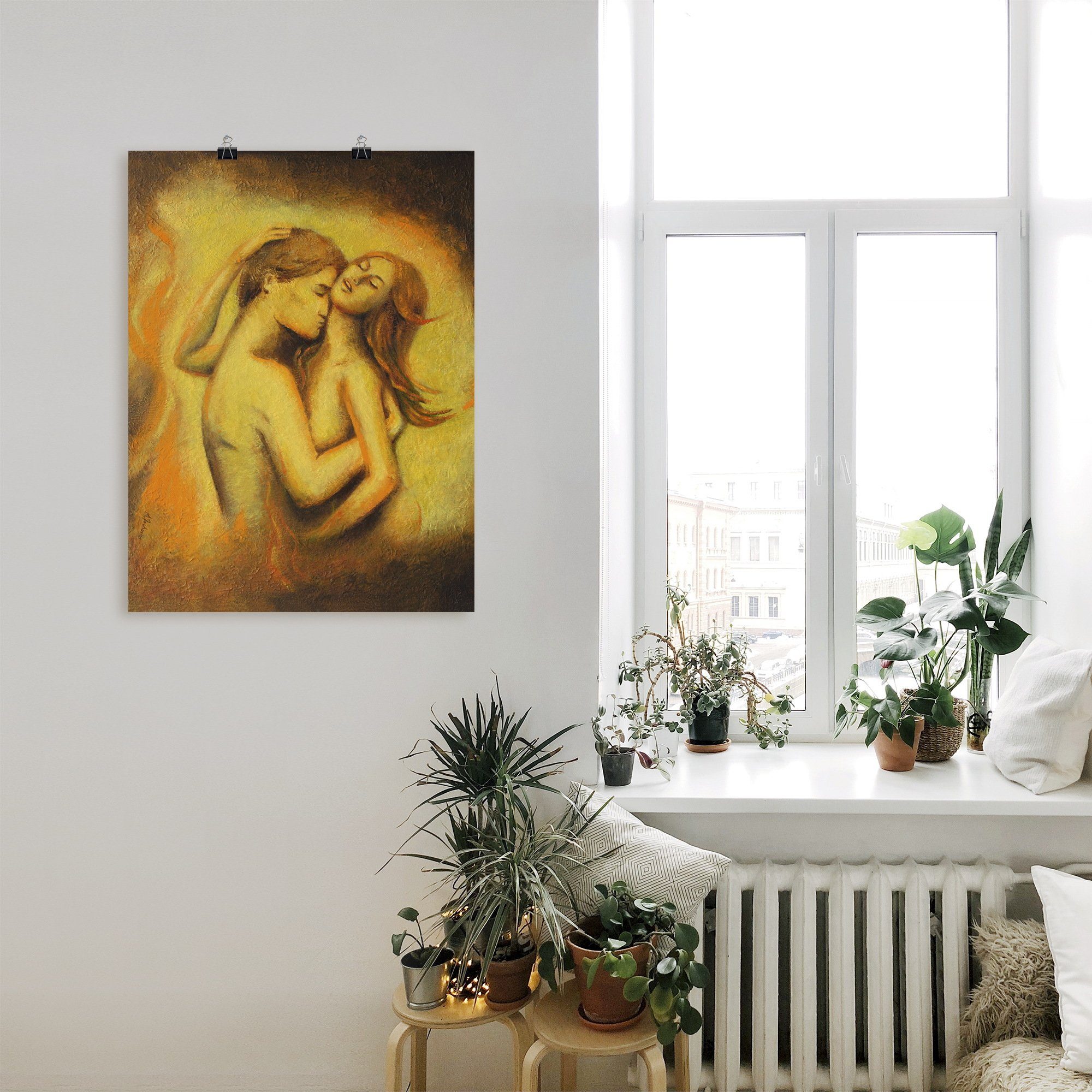 Liebesrausch oder (1 Wandaufkleber Poster Leinwandbild, - als versch. Wandbild Malerei, St), Größen Artland erotische in Alubild, Paar