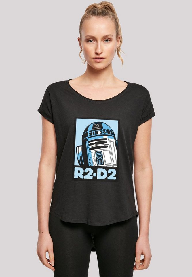 F4NT4STIC Kurzarmshirt Damen Star Wars R2-D2 Poster with Ladies Long Slub  Tee (1-tlg), Stylisches T-Shirt aus angenehmer Baumwollmischung