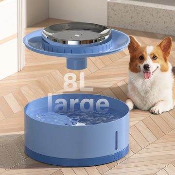 Yalion Trinkbrunnen 8 L Wasserspender mit großem Fassungsvermögen für Katzen Hunde, 15 dB ultraleise, LED, Dreifachfiltersystem