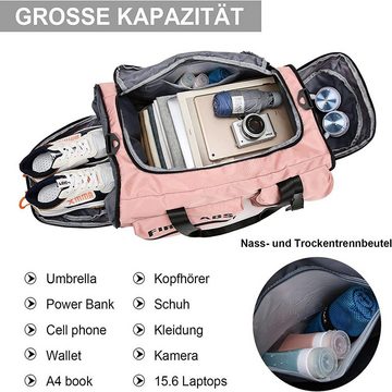 SOTOR Sporttasche Multifunktionale Outdoor-Handheld-Reisetasche mit großer Kapazität (Nasse und trockene Sporttasche mit doppeltem Rücken Duffle Bag)