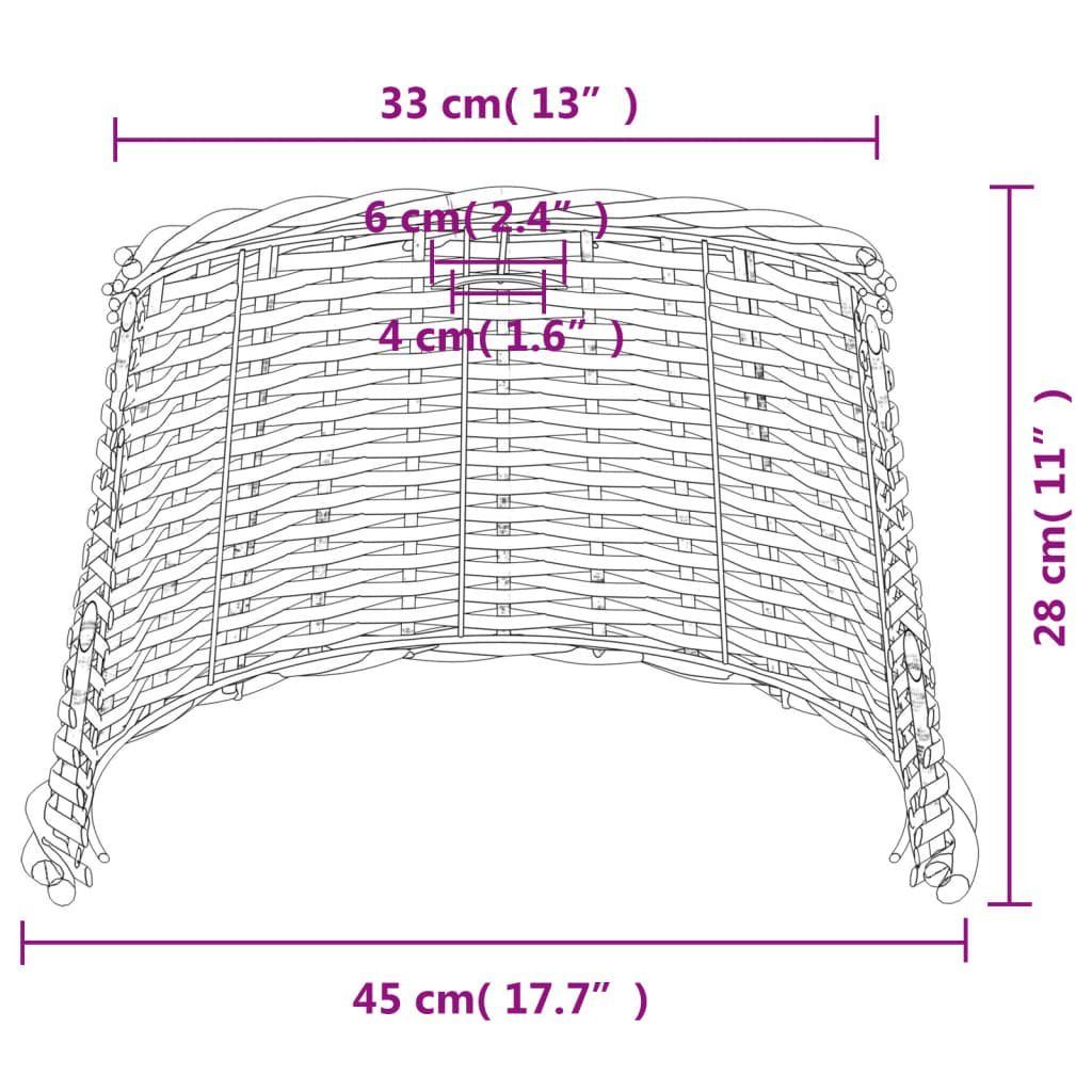 Ø45x28 Korbweide vidaXL Lampenschirm Deckenleuchten cm Weiß