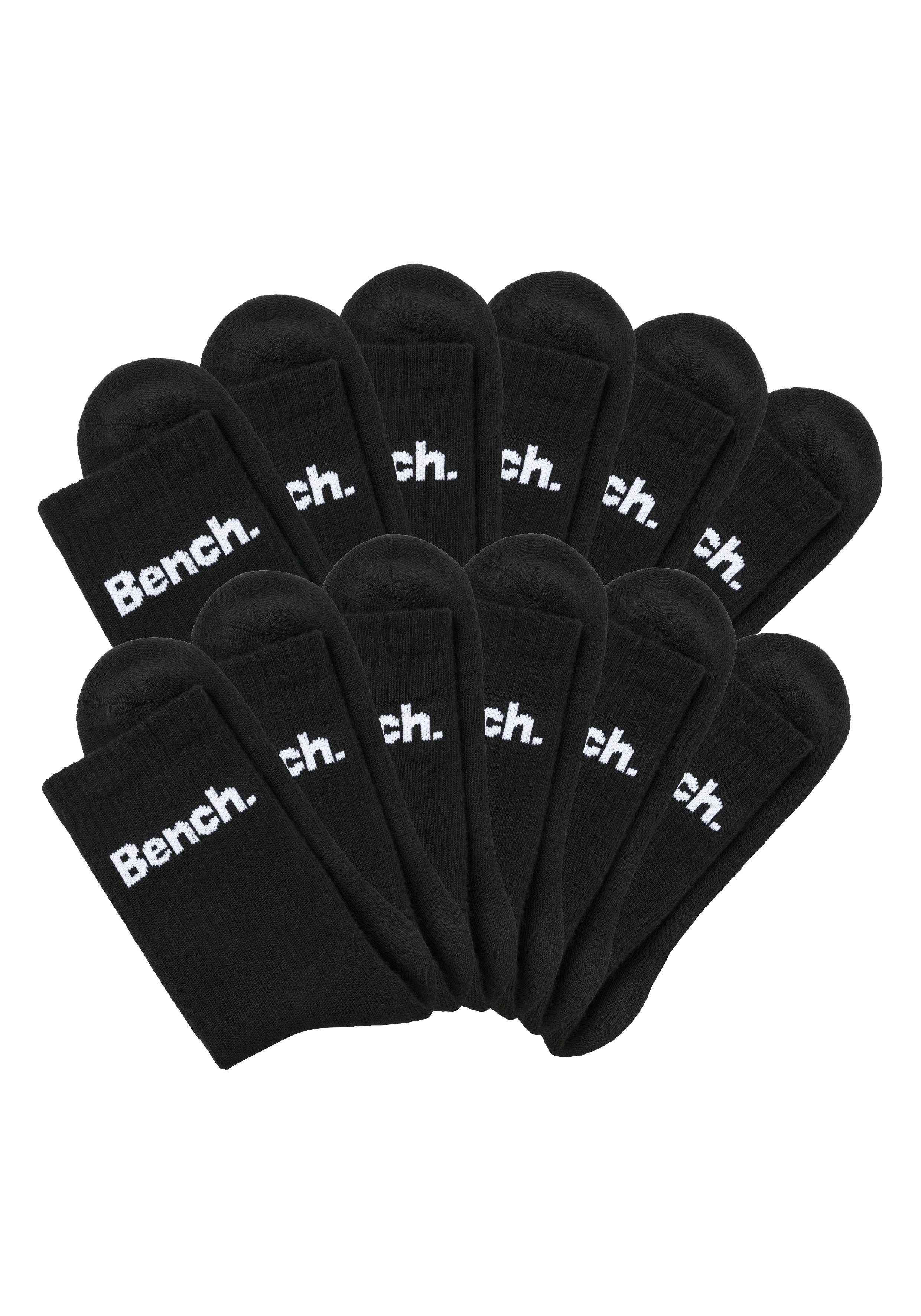 Bench. Tennissocken Damen Herren Sportsocken, Laufsocken, Crew Socken (Packung, 12-Paar, Großpackung Gr. 35-38 bis 47-48) mit Fuß Polsterung, Baumwoll Frottee – Bild 2 von 5