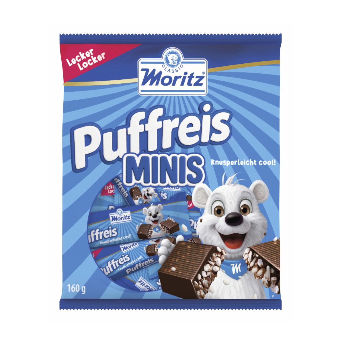 WAWI Schokolade, Wawi Moritz Puffreis Minis Kakocreme mit gepufftem Reis 160g