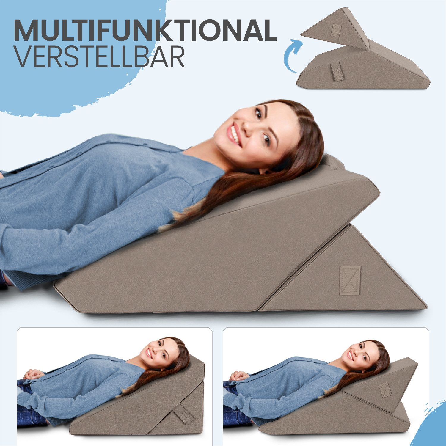 ELONEO Keilkissen für Bett & Sofa, als Kopfkissen oder Venenkissen verwendb günstig online kaufen
