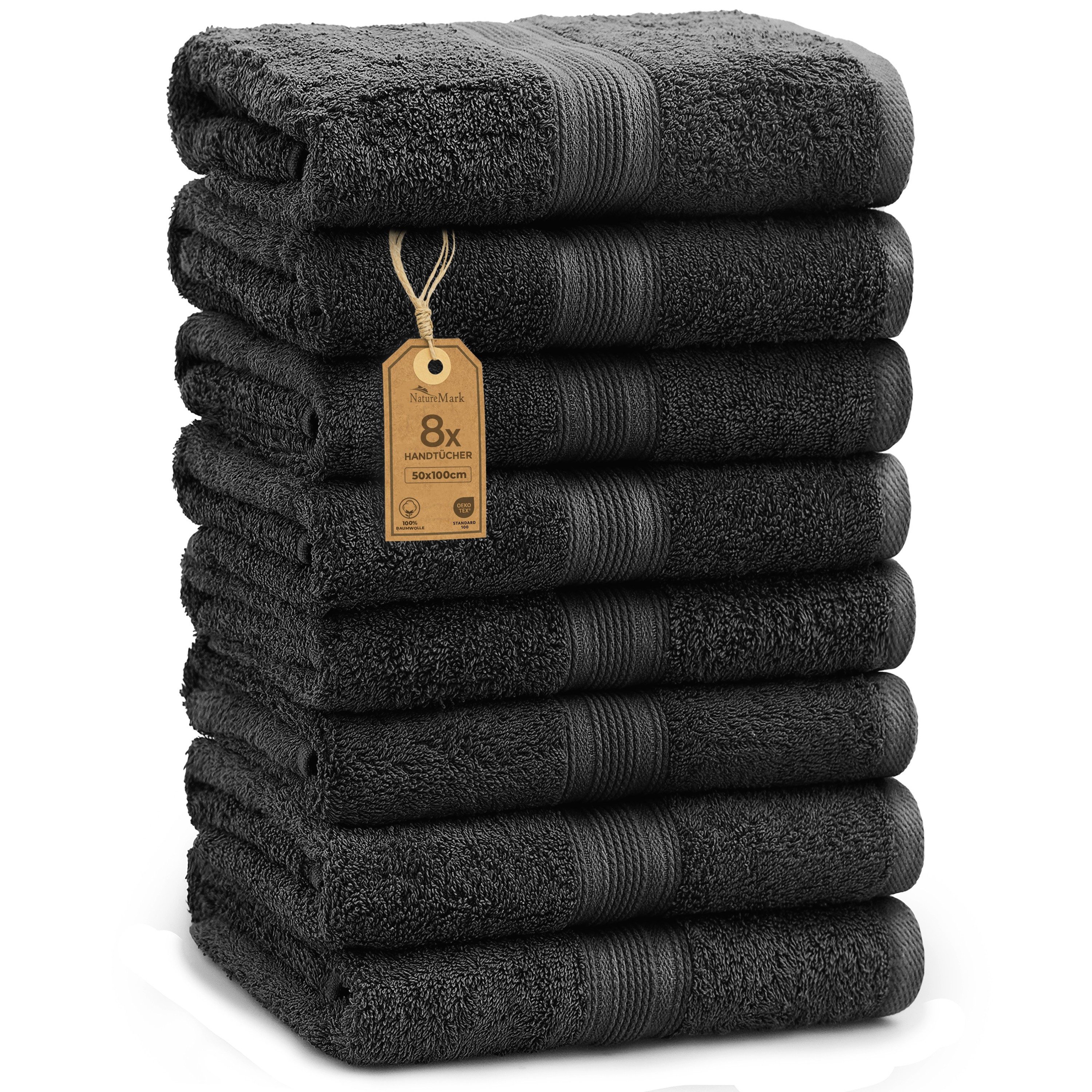 NatureMark Handtücher Handtuch 500gsm (8er-Set), 100% Baumwolle (8-St), 8X günstig online kaufen
