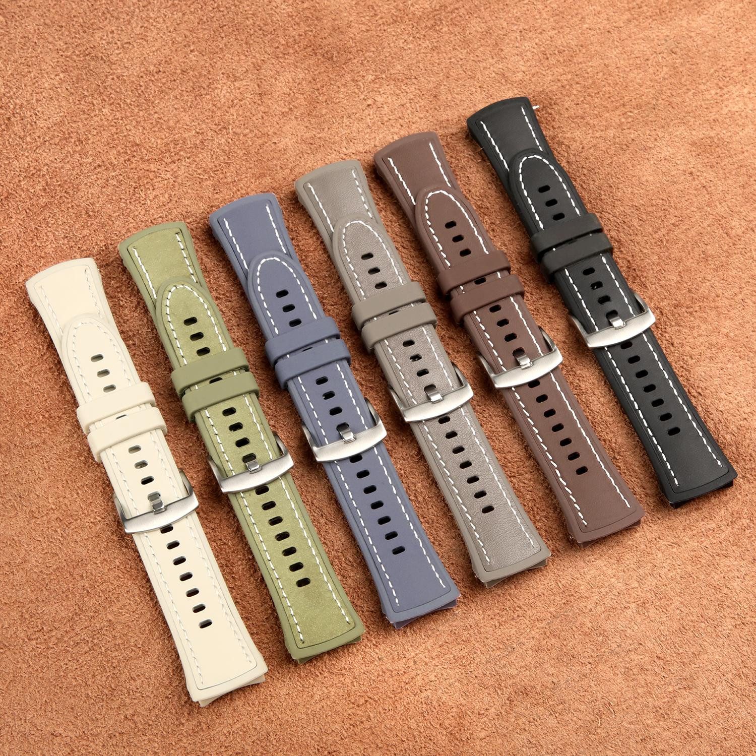 Wigento Smartwatch-Armband Für Huawei Watch 5 46mm Hochwertiges Leder Hybri günstig online kaufen