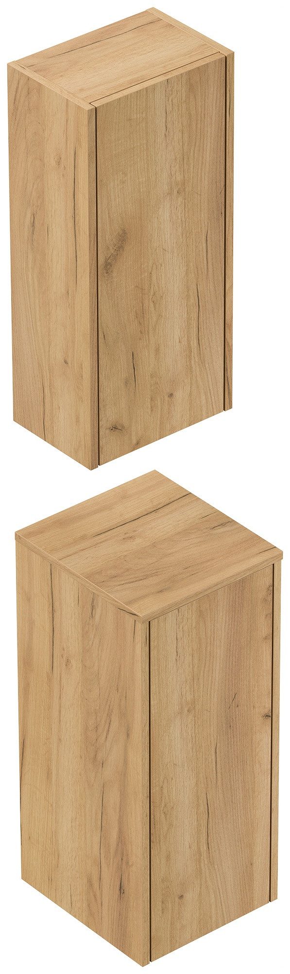 Magnolia Home Midischrank Badschrank 2er Set Taifun zur Wandmontage eiche gold