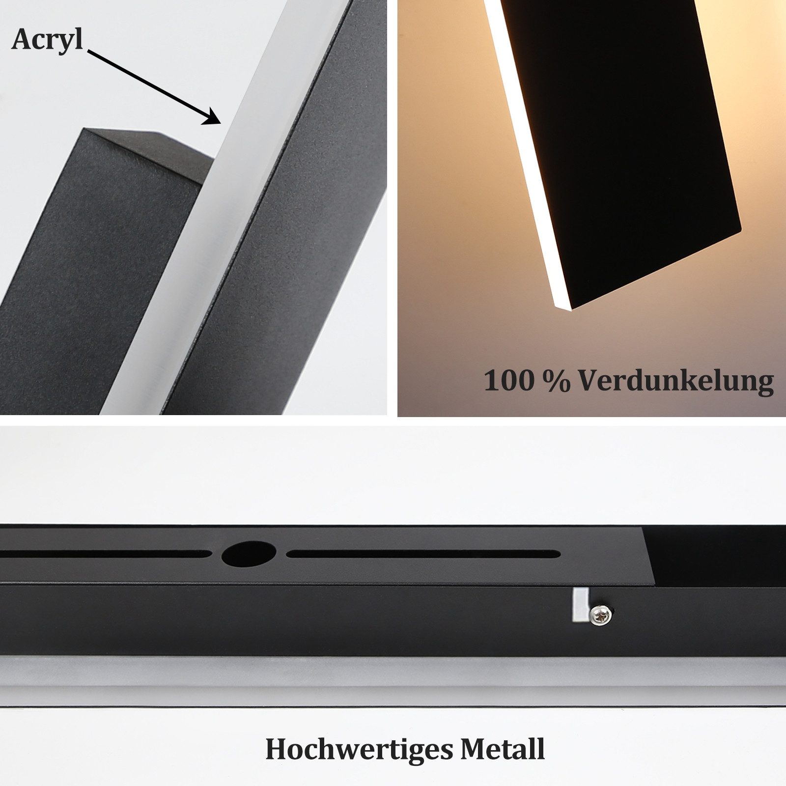 ZMH LED Außen-Wandleuchte Schwarz 3000K IP65 günstig online kaufen