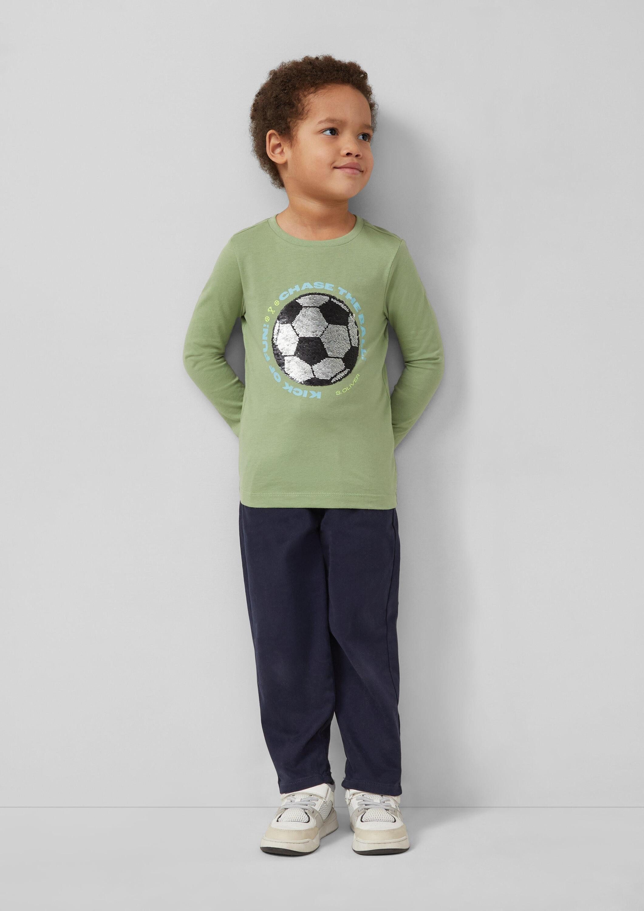 s.Oliver Langarmshirt T-Shirt Langarmshirt mit Wendepailletten und Frontprint – Bild 3 von 4