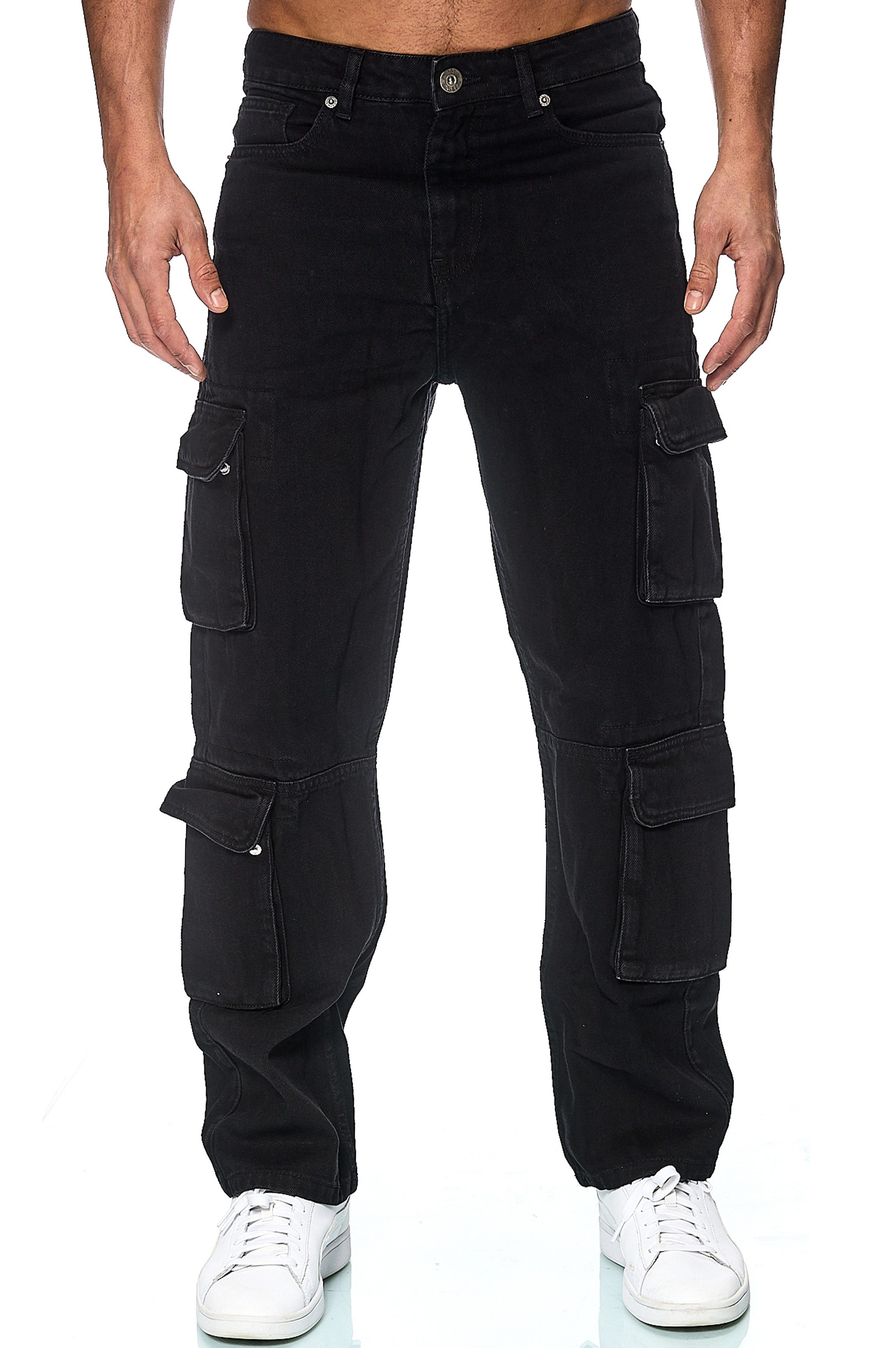 Smith & Solo Schlagjeans Baggy Jeans Herren, Cargohose Loose Fit Cargo-Tasc günstig online kaufen