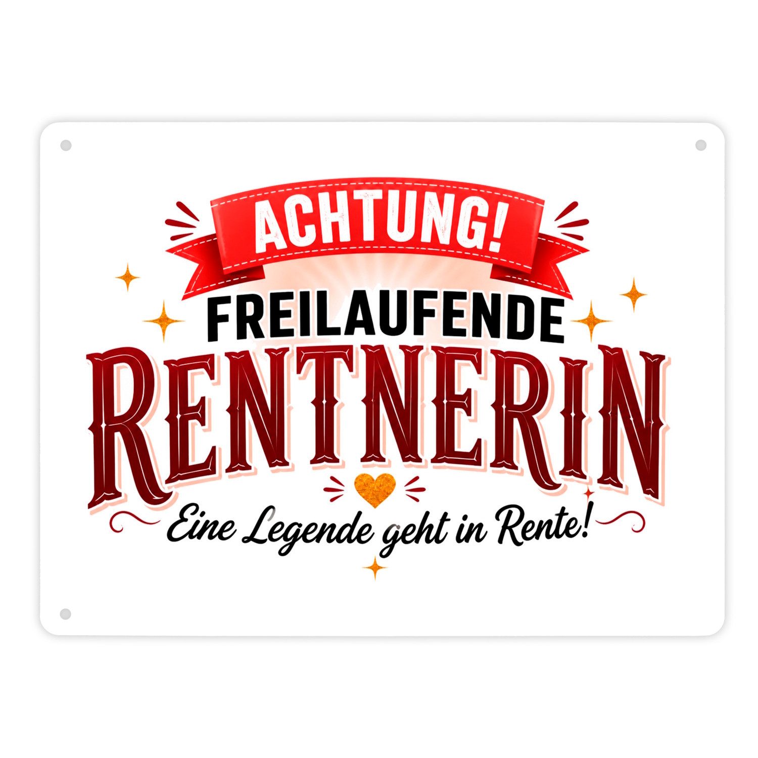 speecheese Metallschild Metallschild Xl in 28x21 cm Rentnerin Schild zum Rentenbeginn Mit für