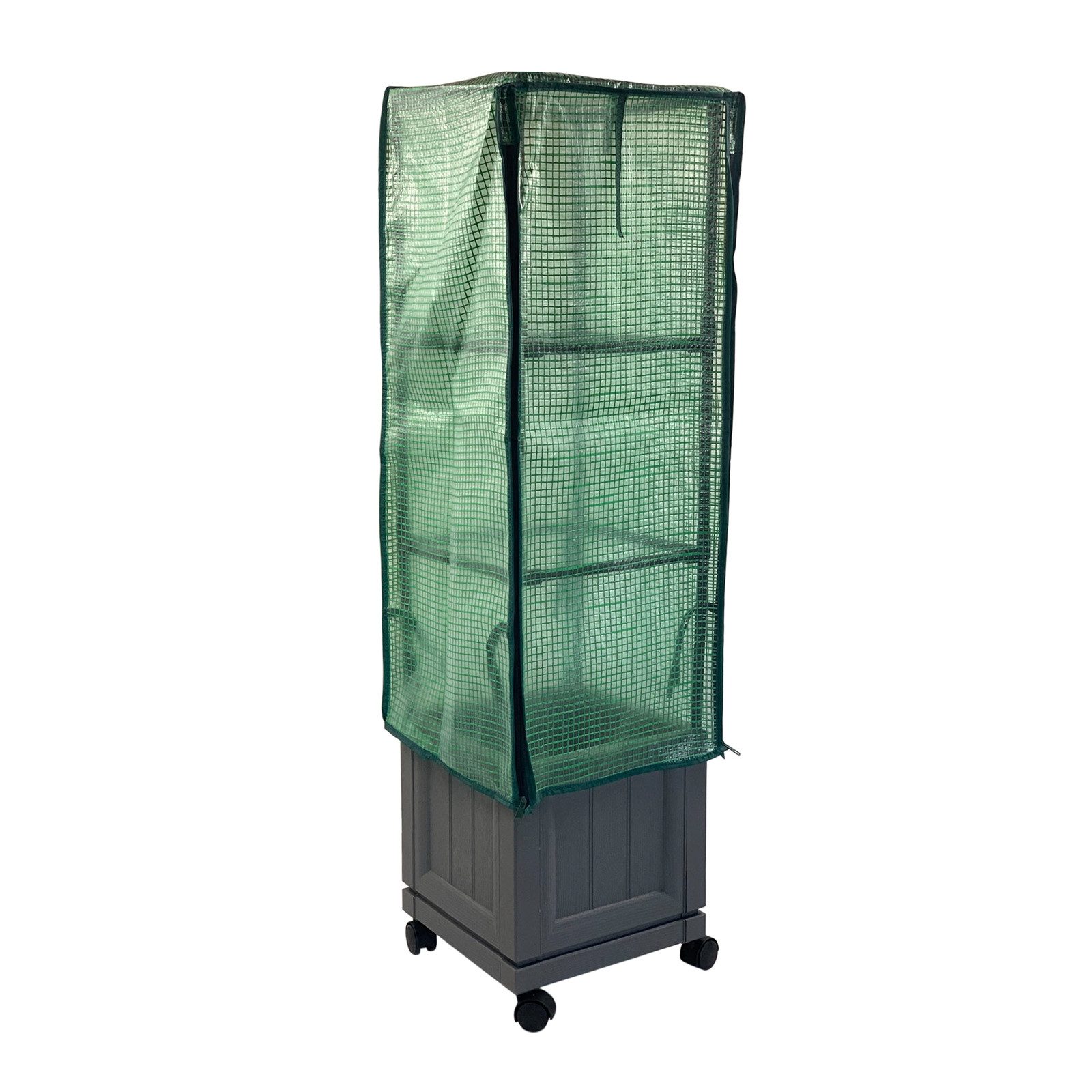 HTI-Living Gewächshaus Gewächshaus 30x30x106 cm mit Rollen, Stück, 1 Gewächshaus, Frühbeet Pflanzkasten