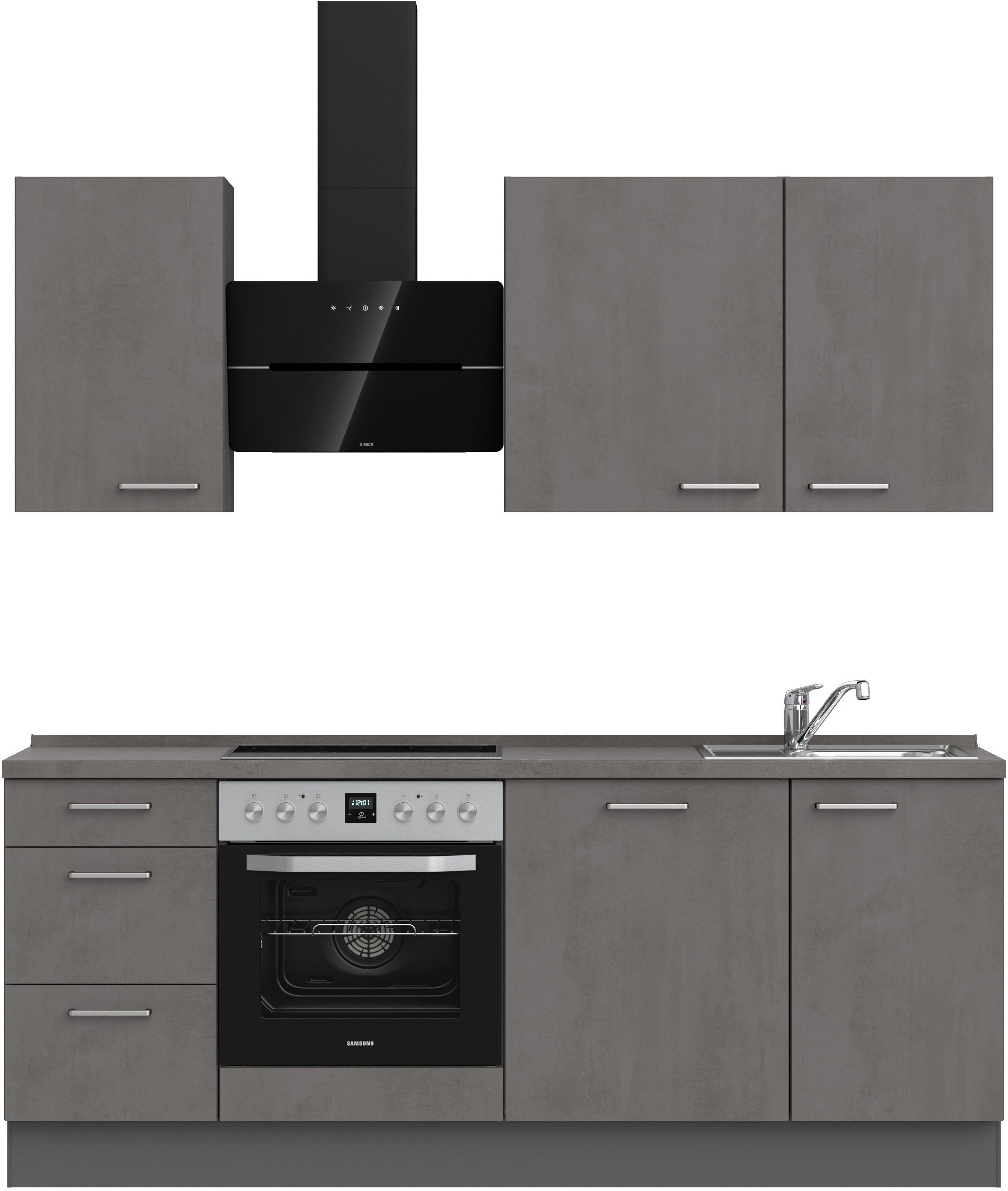 nobilia® Küchenzeile "Riva II", vormontiert, Ausrichtung wählbar, Breite 210 cm, wahlw. mit E-Geräten