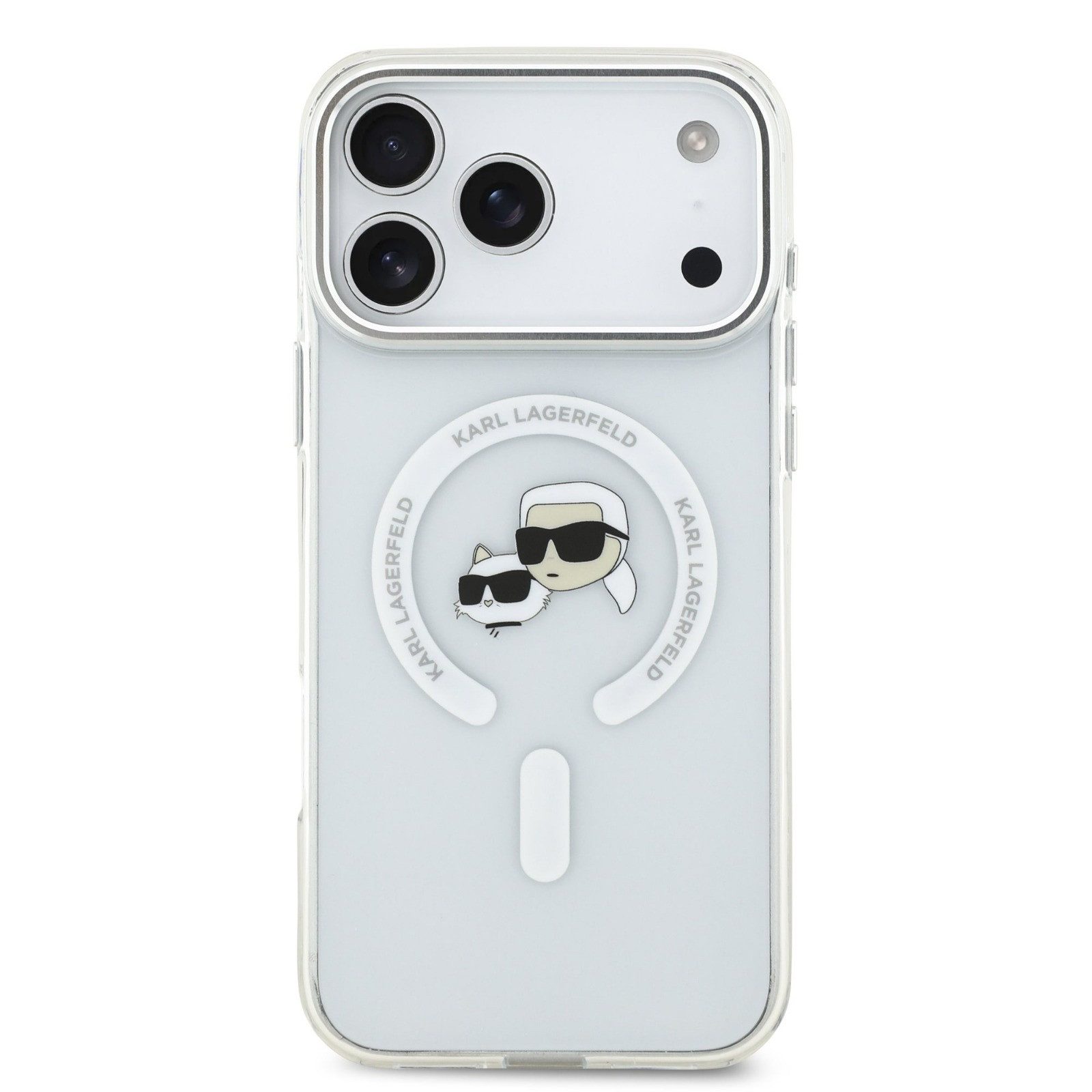 KARL LAGERFELD Handyhülle Case MagSafe iPhone 17 Pro Max Kunststoff Karl Katze transparent 6,9 Zoll, Kantenschutz