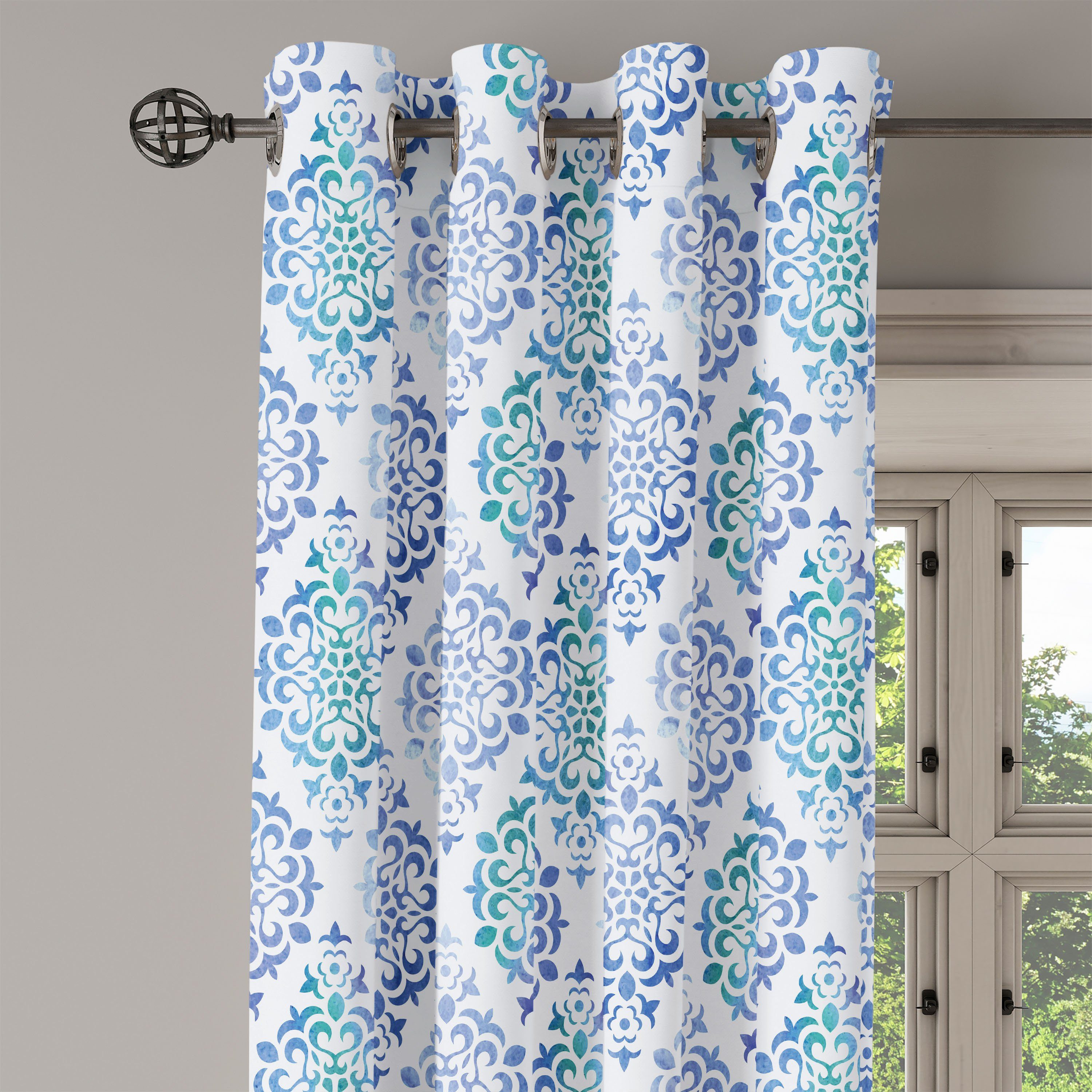für Element Aquarell Schlafzimmer marokkanische Abakuhaus, Wohnzimmer, Gardine 2-Panel-Fenstervorhänge Dekorative