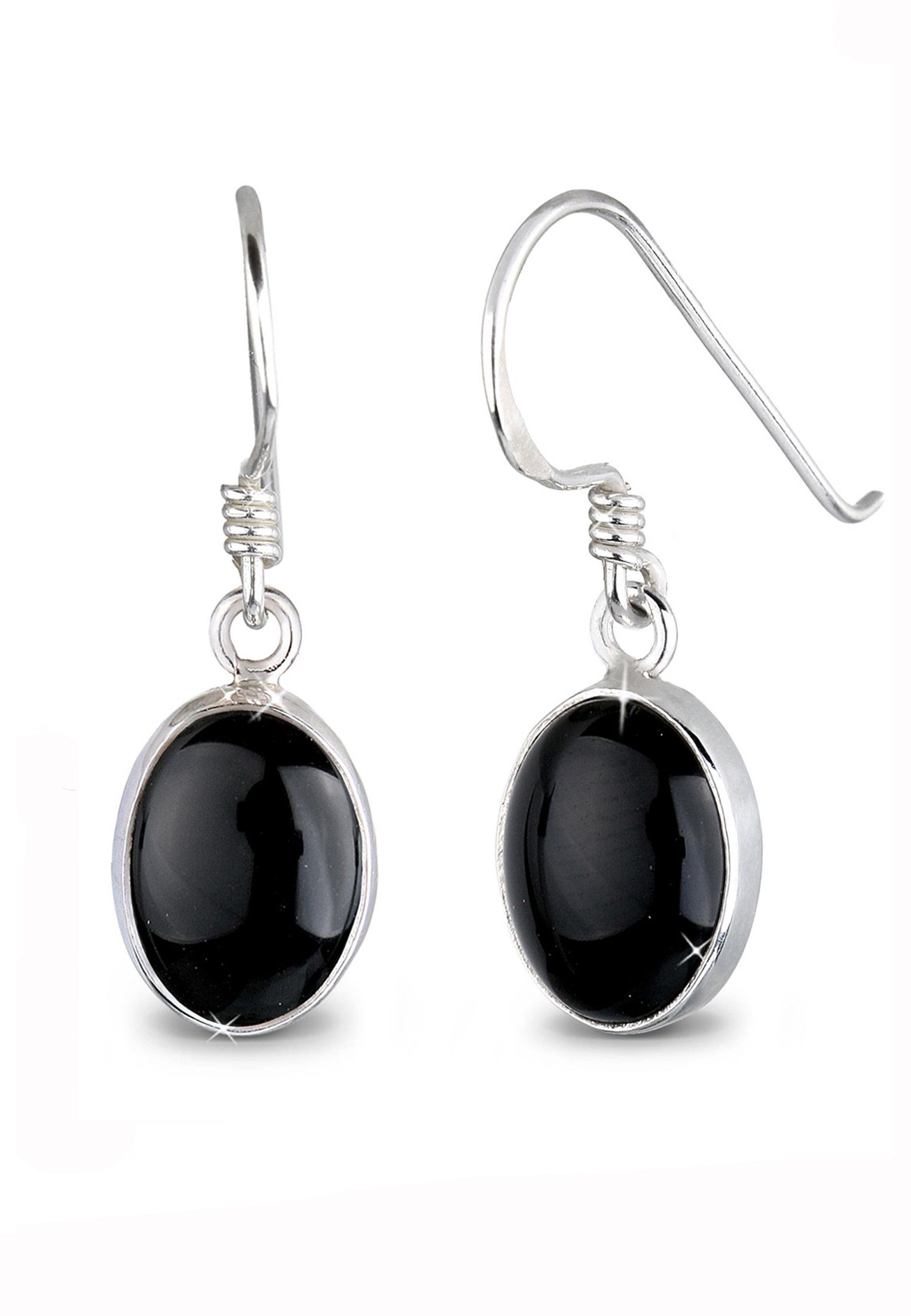 Elli Paar Ohrhänger Onyx Edelstein 925 Sterling Silber