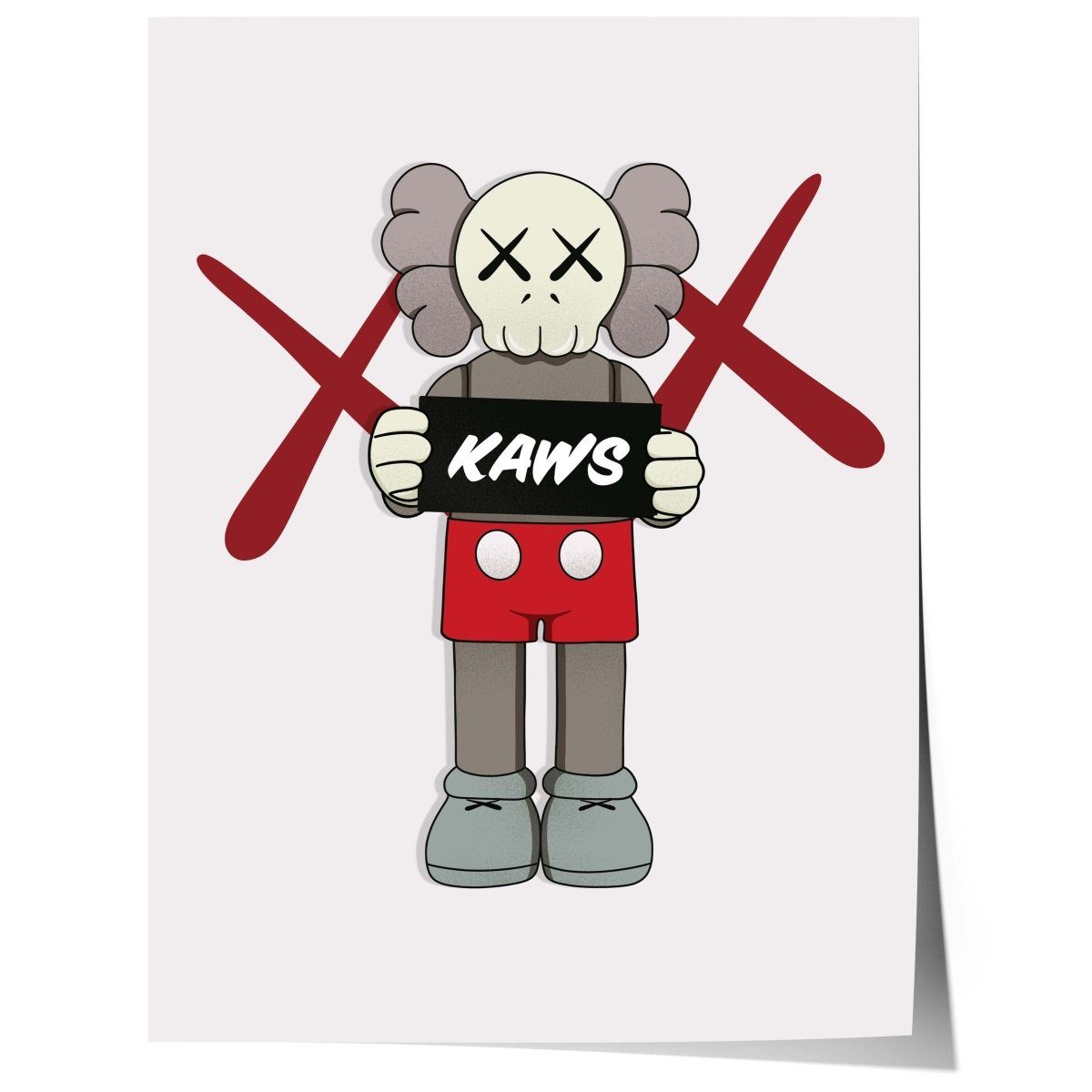 JUSTGOODMOOD Poster Street Art Figur mit Schild Urban Graffiti Charakter im Designer Toy S, (1 St)