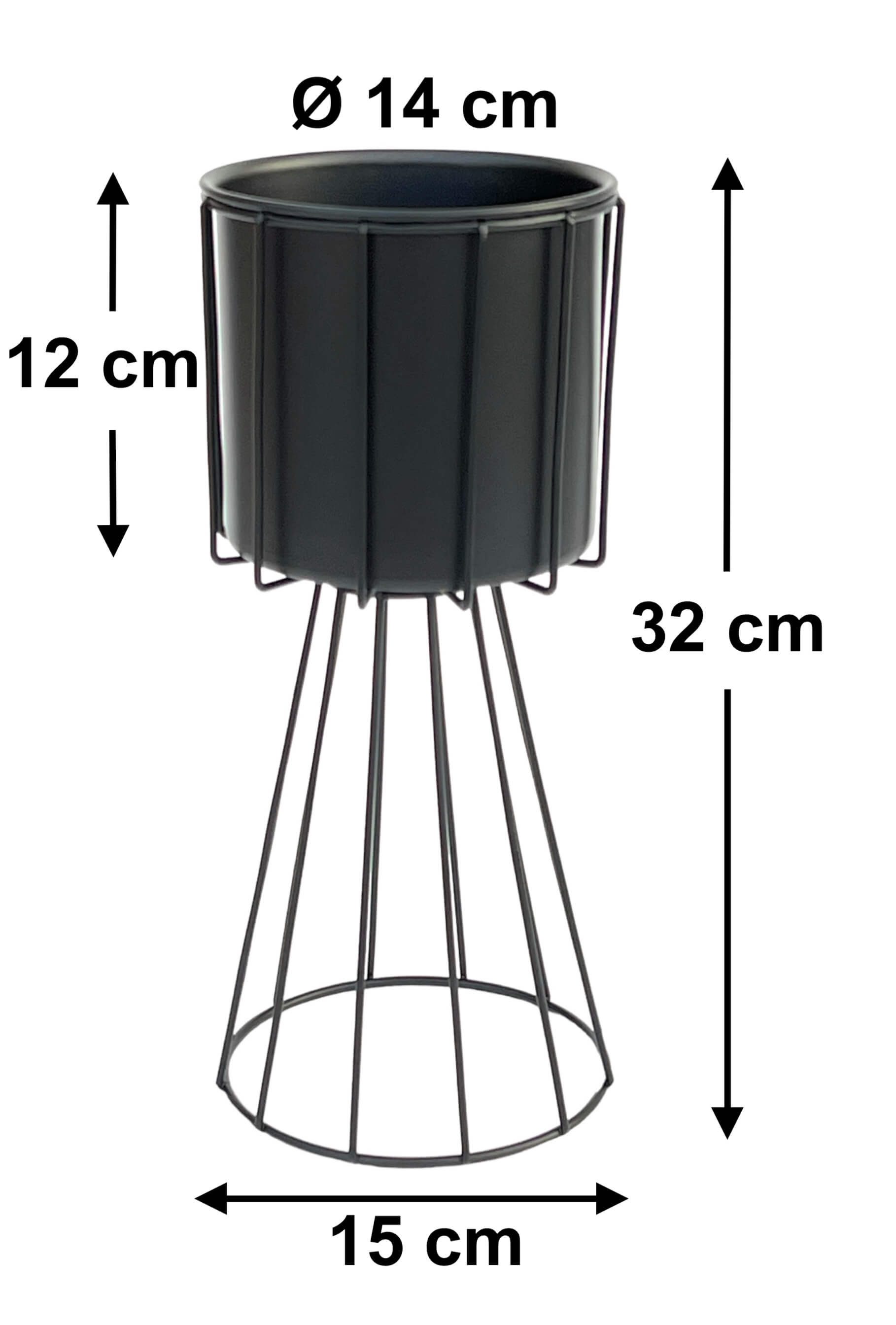 DanDiBo Blumenhocker Metall Schwarz 32 cm günstig online kaufen