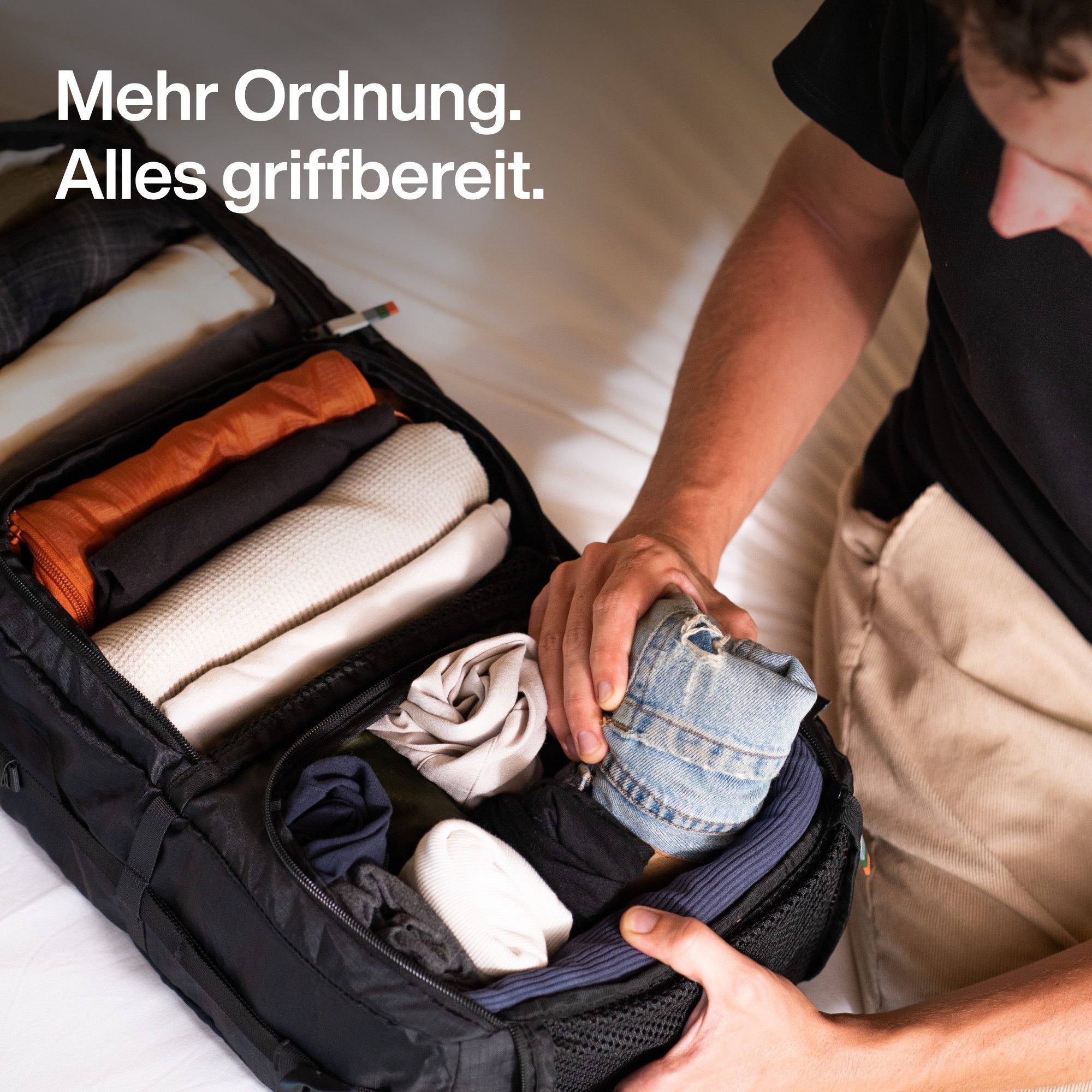 TRAVEL DUDE Kofferorganizer Hängende Packwürfel, Packwürfel, Packtaschen, Packing Cubes (keine, keine), aus recycelten Plastikflaschen