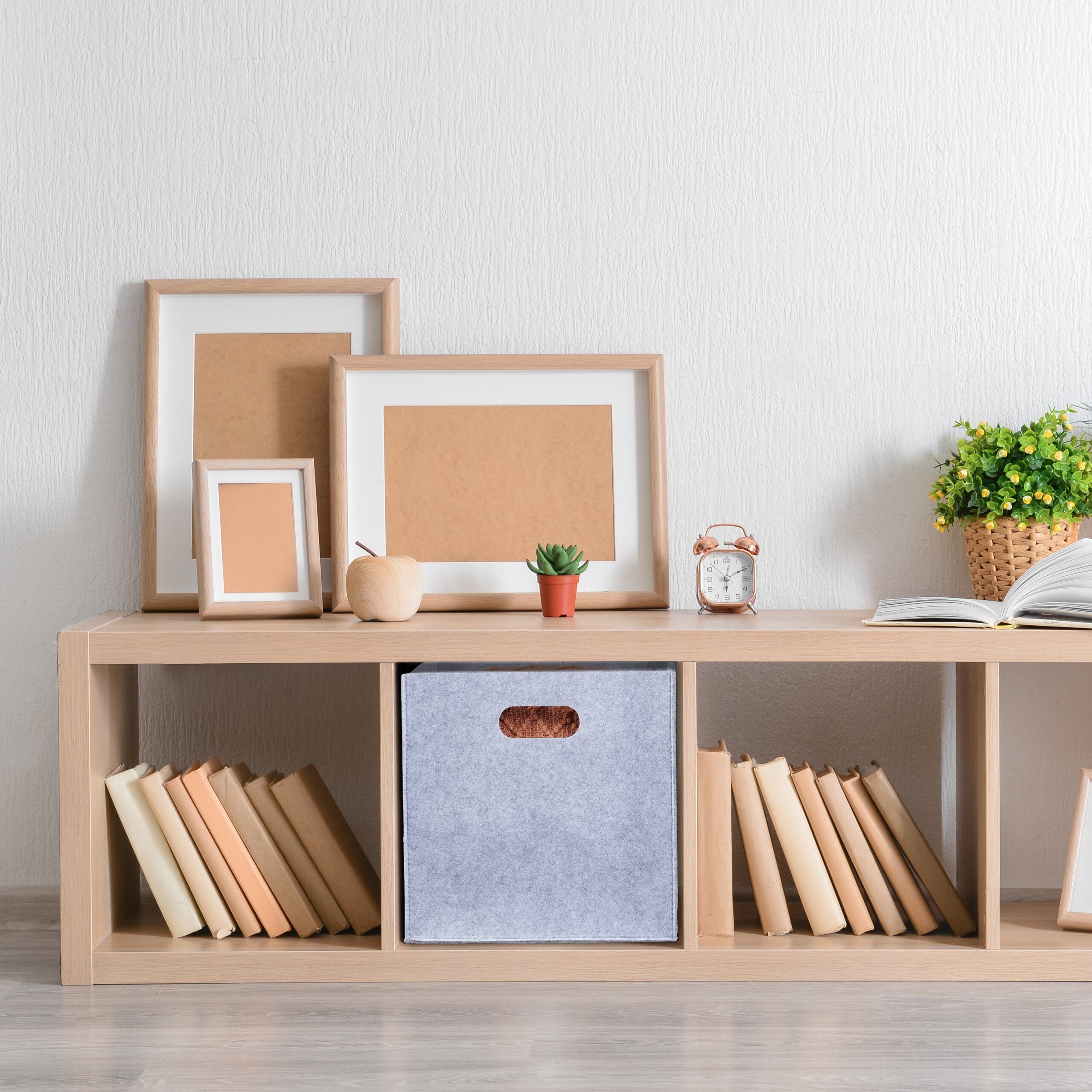 relaxdays Aufbewahrungskorb Quadratischer Filzkorb, Grau günstig online kaufen