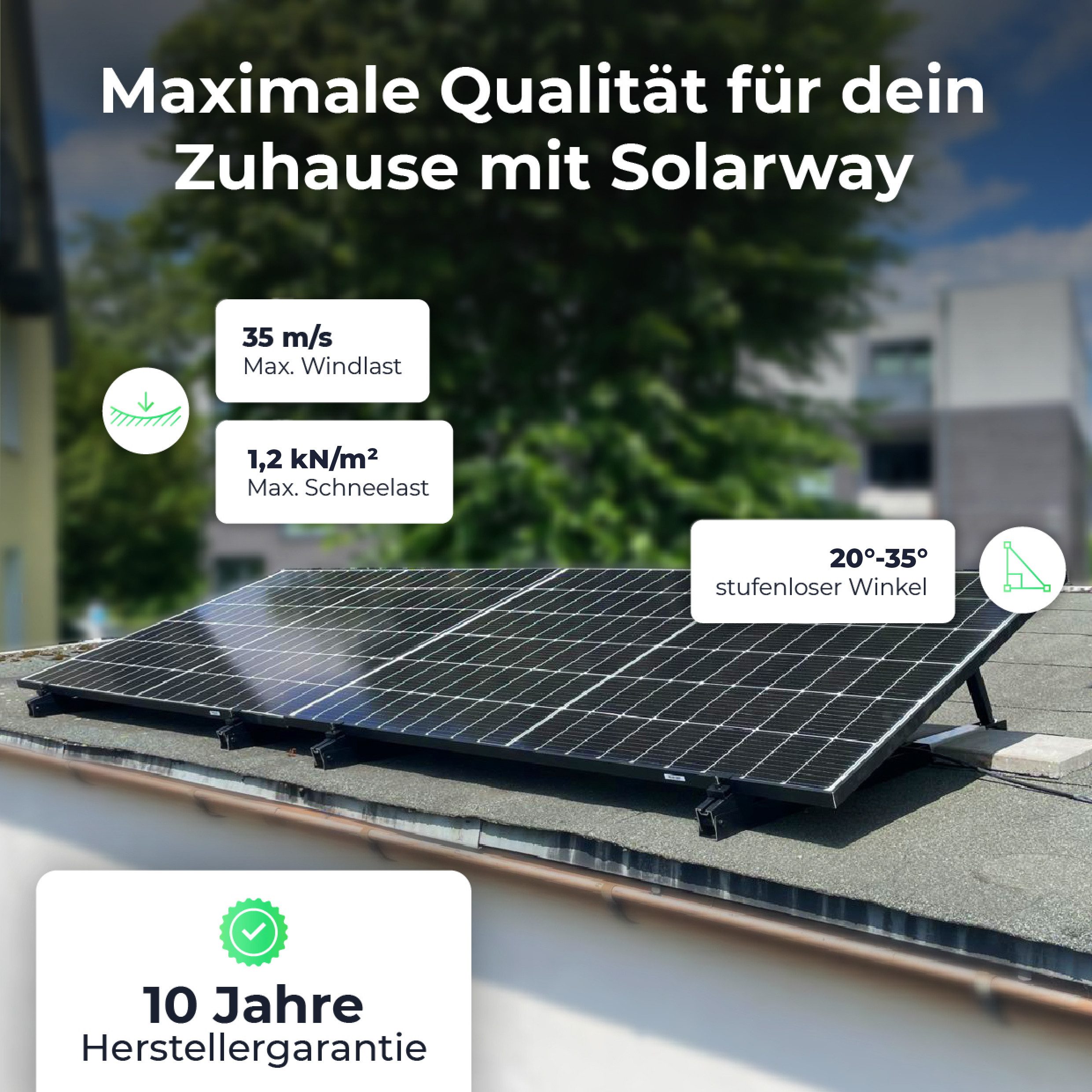 Solarway Balkonkraftwerk Halterung für 2 Solarmodule Balkonhalterung schwarz, (Modulbreite 1096–1134 mm, 2-St), Aufständerung für 2 Solarmodule für Balkon Gelän – Bild 5 von 5