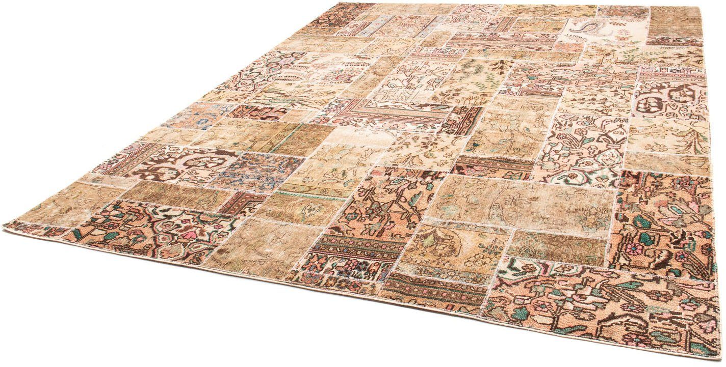 Teppich Patchwork - 304 x 243 cm - mehrfarbig, morgenland, rechteckig, Höhe: 7 mm, Wohnzimmer, Handgeknüpft, Einzelstück mit Zertifikat
