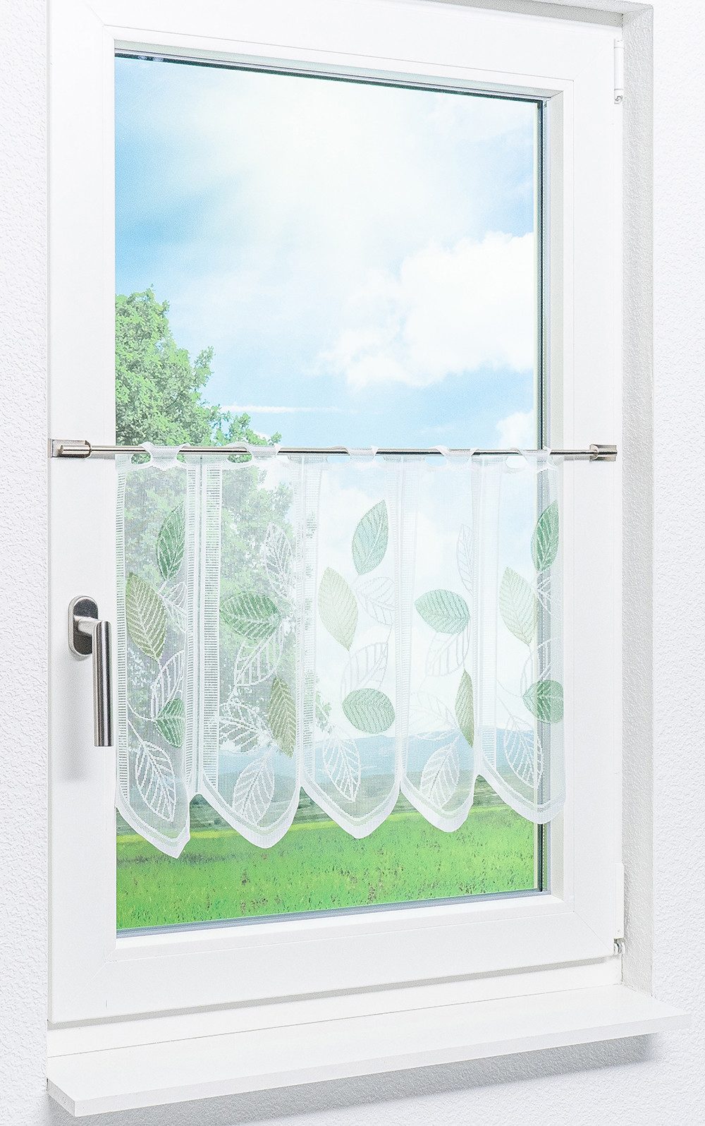 LYSEL® Scheibengardine Laubblätter (1 St), transparent, HxB 45x45cm günstig online kaufen