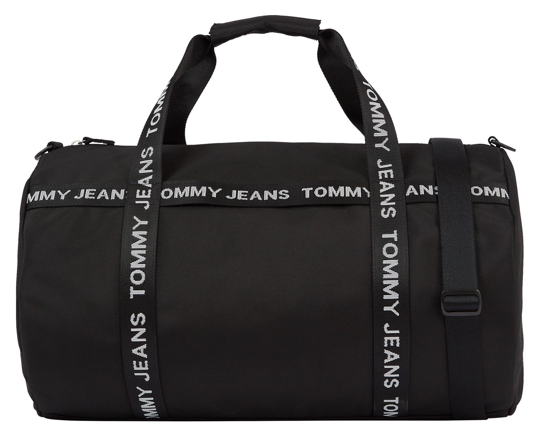 Tommy Jeans Weekender TJM ESSENTIAL schwarz geräumigem DUFFLE, Hauptfach mit