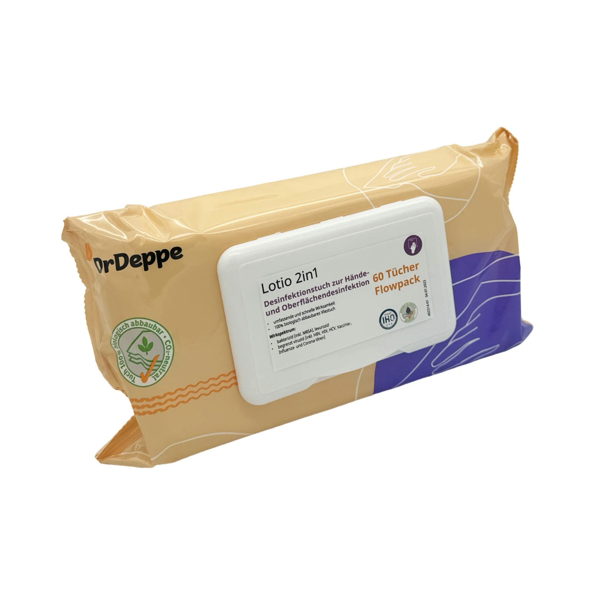 Dr.Deppe Lotio 2in1 - Desinfektionstücher - Flowpack Reinigungstücher (Cellulose)