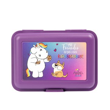United Labels® Lunchbox Pummel & Friends Brotdose - Pummel & Zebrasus mit Trennwand Lila, Kunststoff (PP)