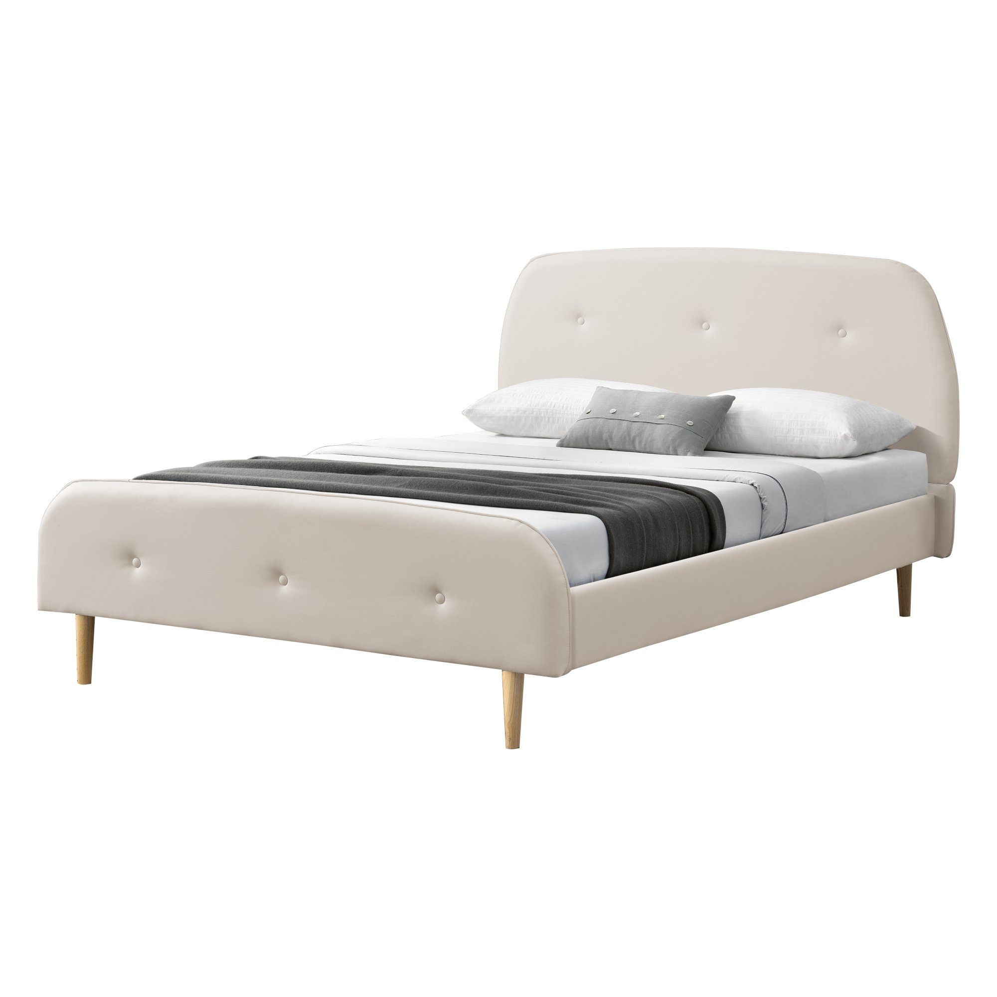 Corium Polsterbett, »Albufeira« Ehebett Kunstleder 90x200cm, Weiß