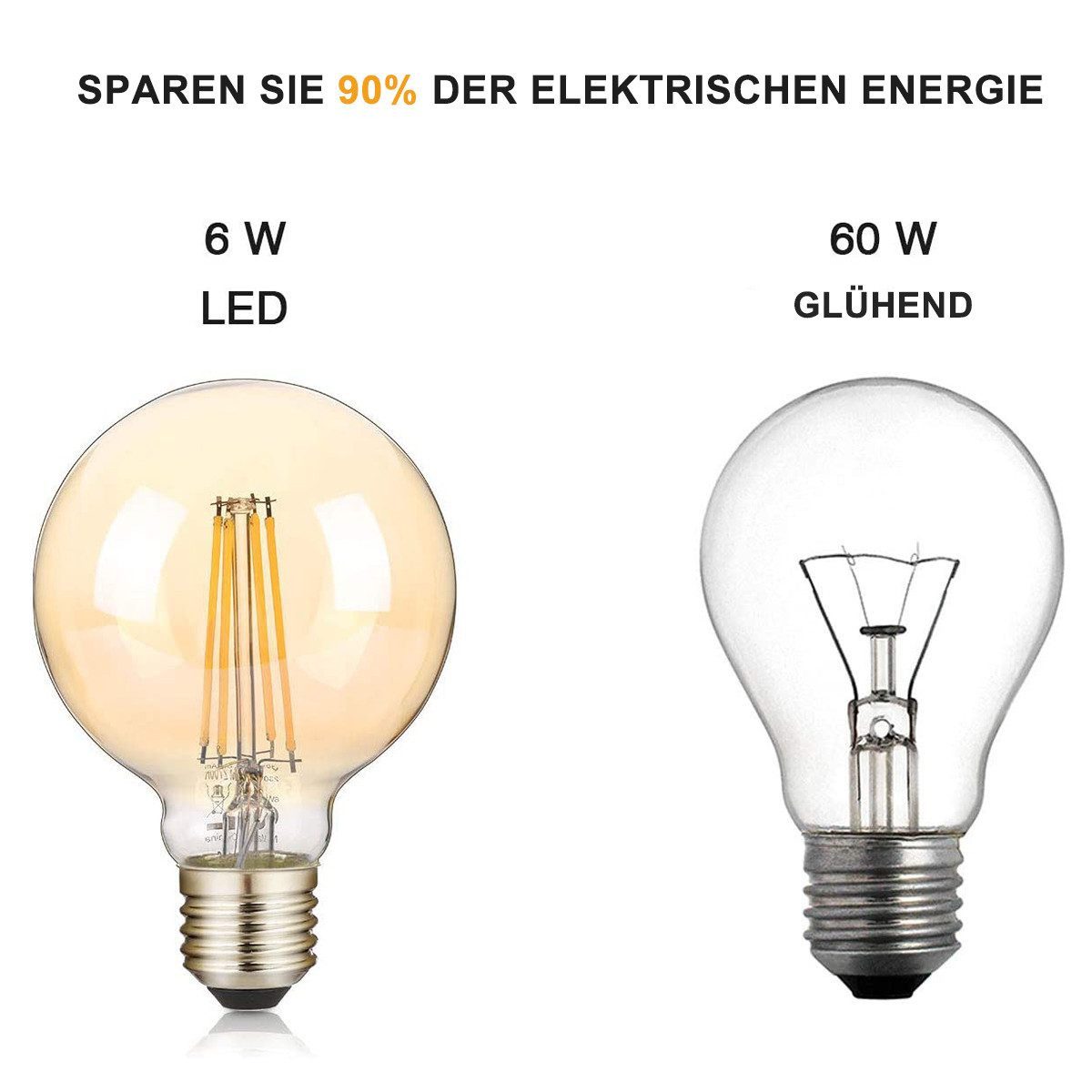 Welikera LED Dekolicht Edison Vintage Glühbirne, günstig online kaufen
