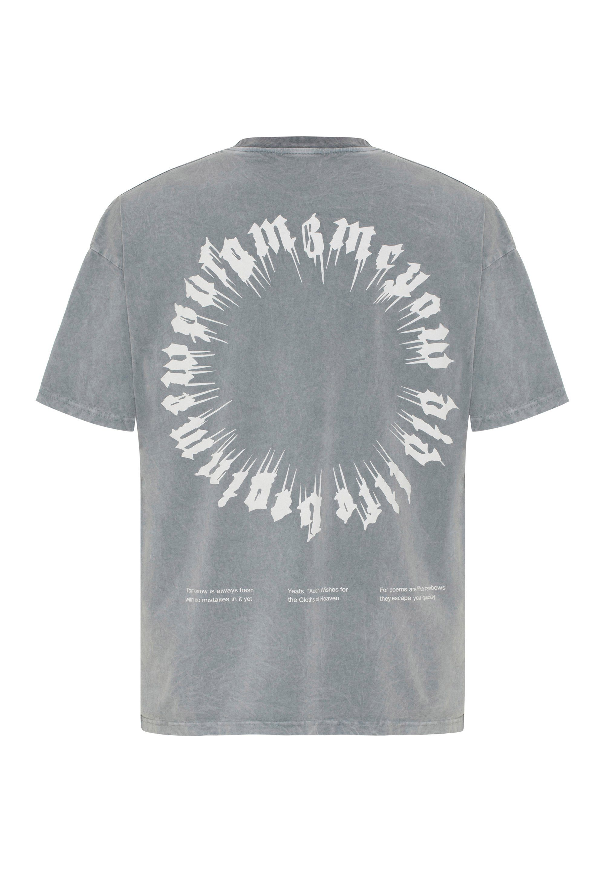 RedBridge T-Shirt Runcorn mit auf grau dem Rücken Print großflächigem